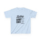 Light Blue Resting Bunny Face Kids Easter Shirt | Funny Easter Tee for Kids