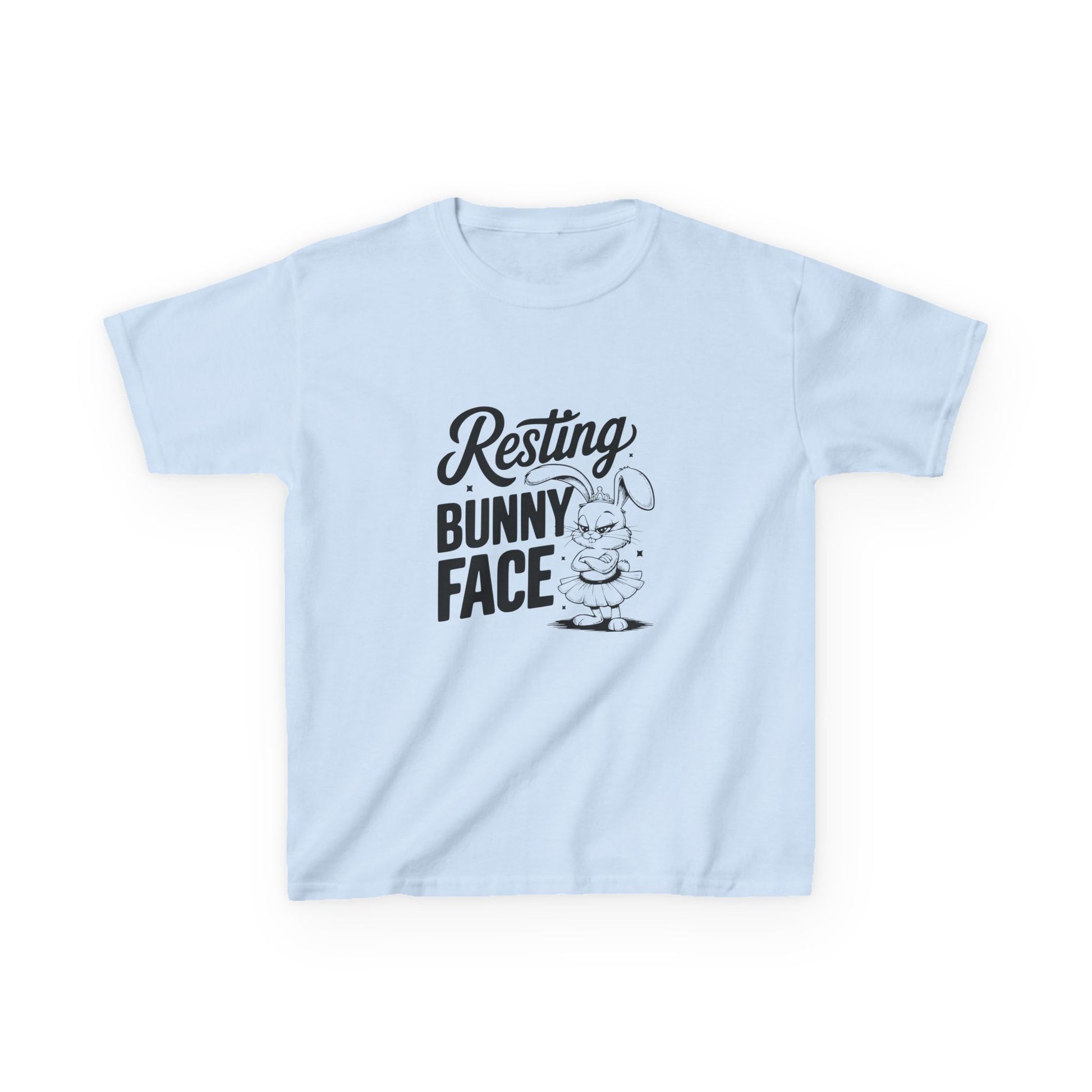 Light Blue Resting Bunny Face Kids Easter Shirt | Funny Easter Tee for Kids