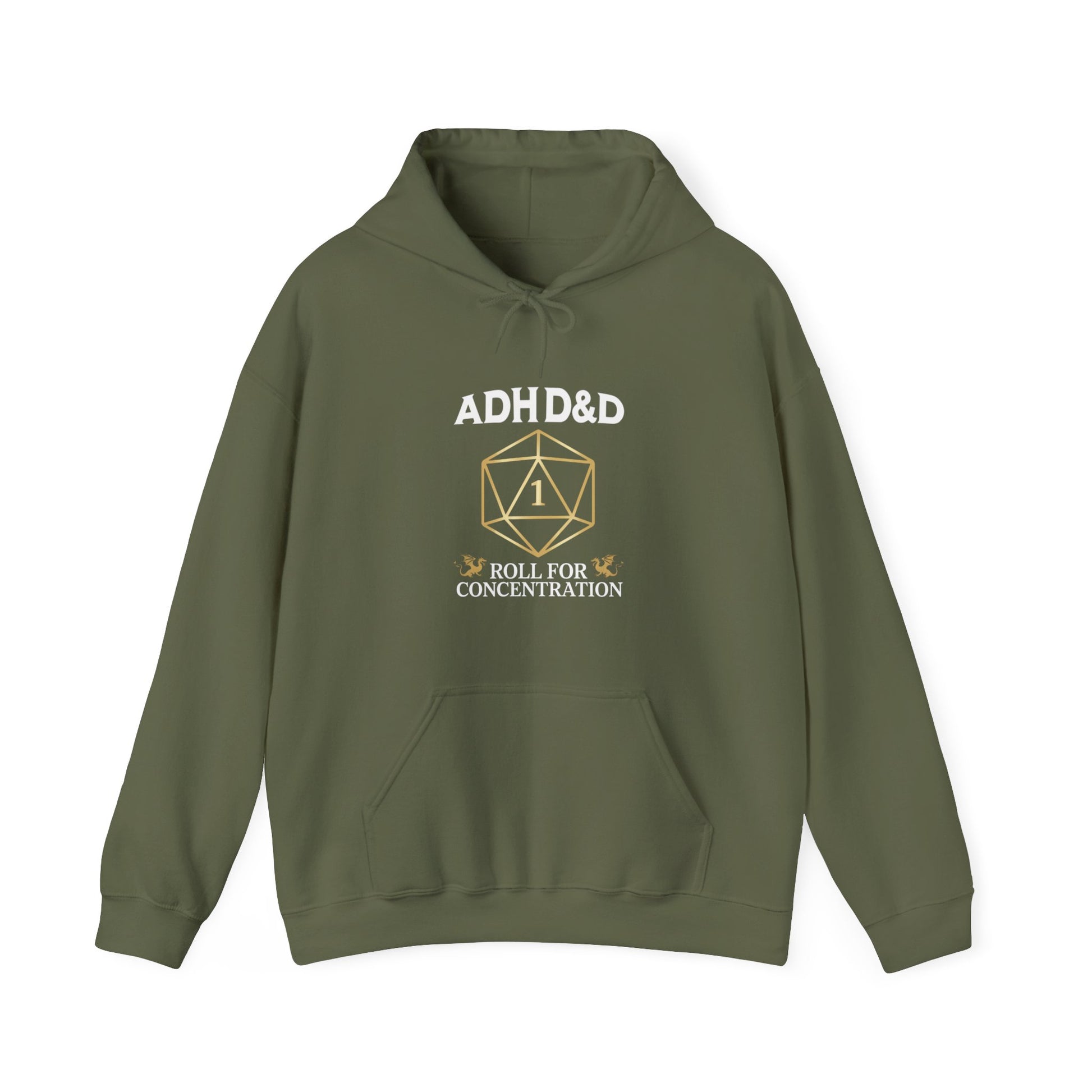 Hoodie ADHD&D Roll for Concentration Hoodie – Funny ADHD Graphic Hoodie