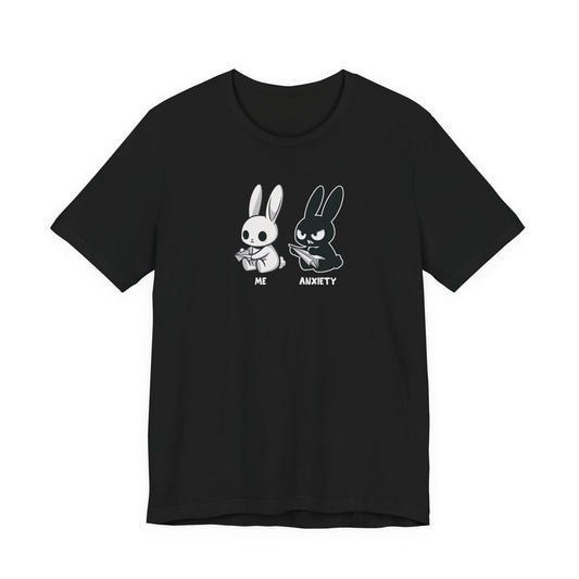 T-Shirt ME vs ANXIETY Rabbit Shirt – Funny Anxiety Shirt for Animal Lovers