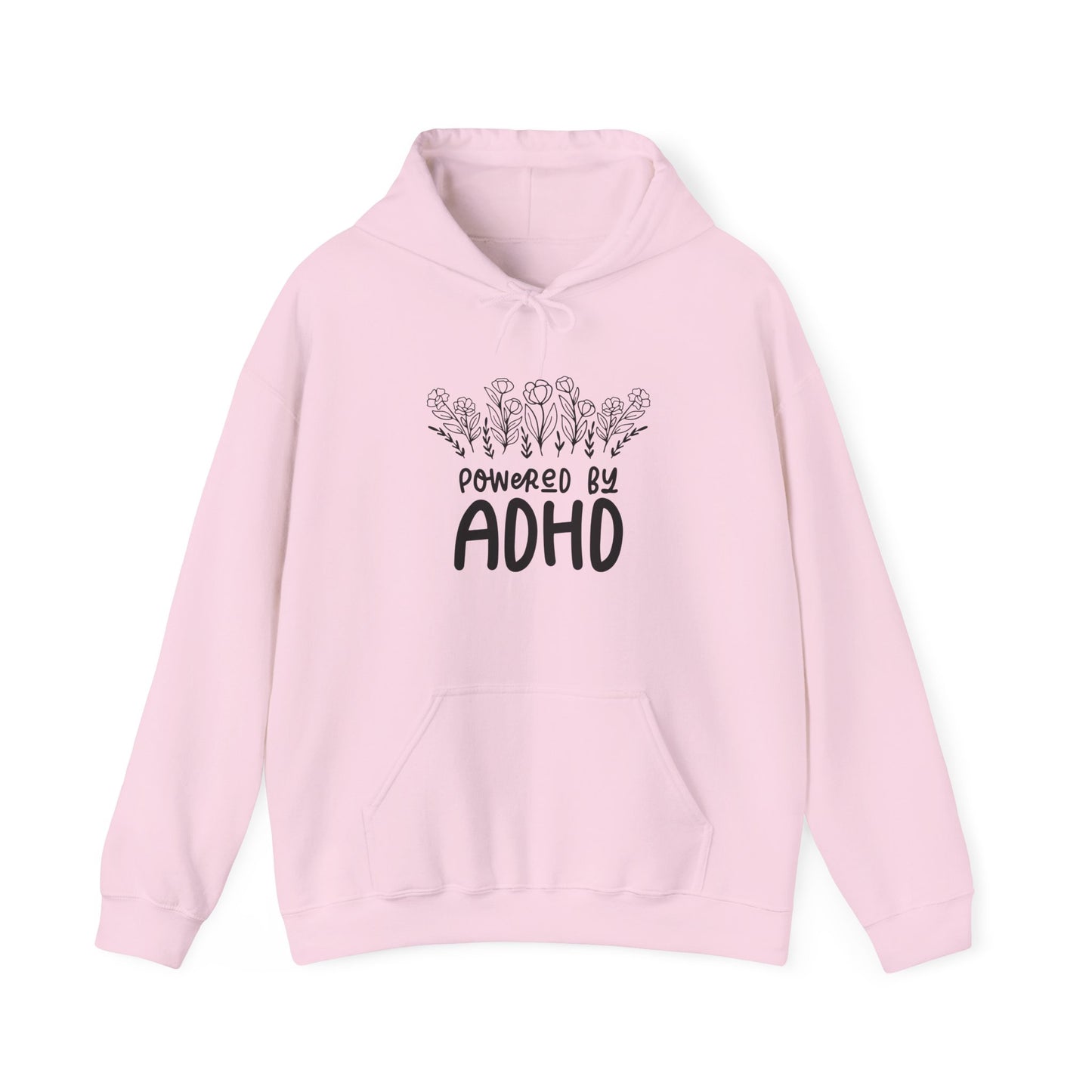 POWERED BY ADHD – Floral Minimalist ADHD Hoodie for Awareness