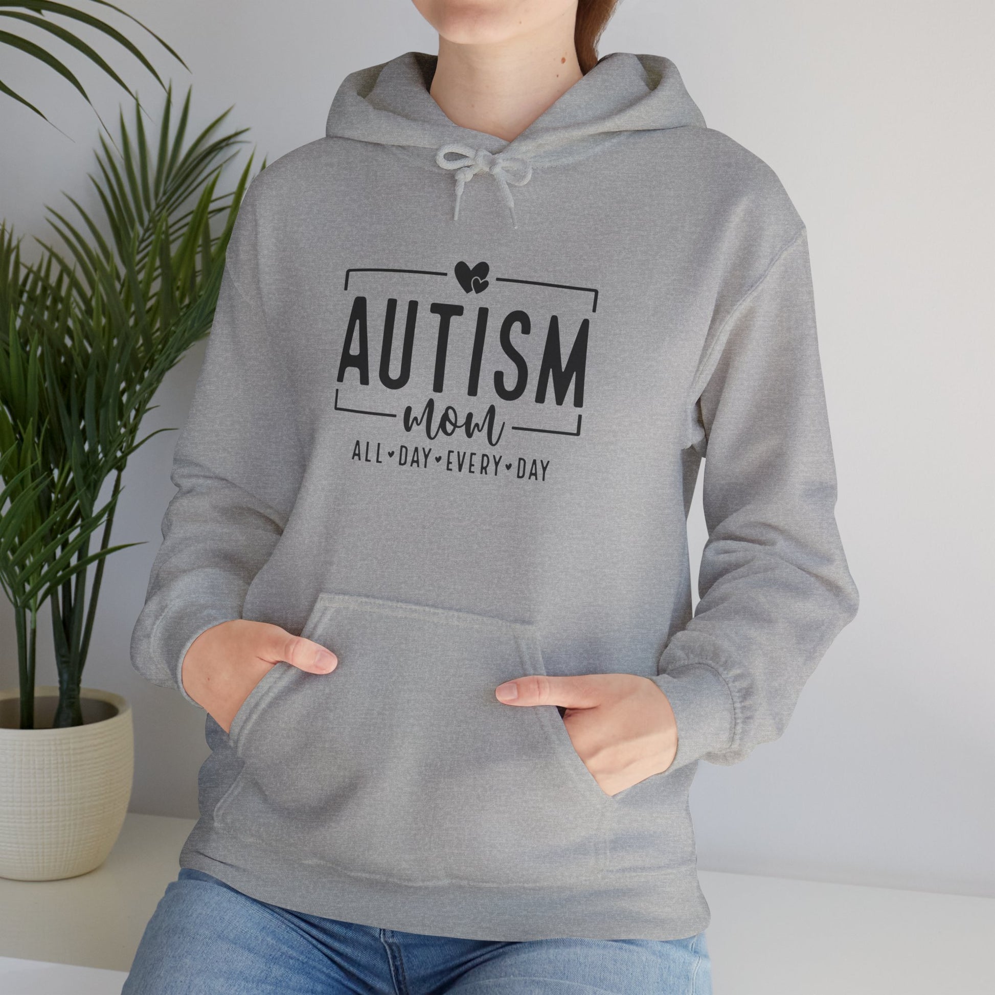 Hoodie AUTISM mom ALL DAY EVERY DAY Hoodie – Minimalist Supportive Design
