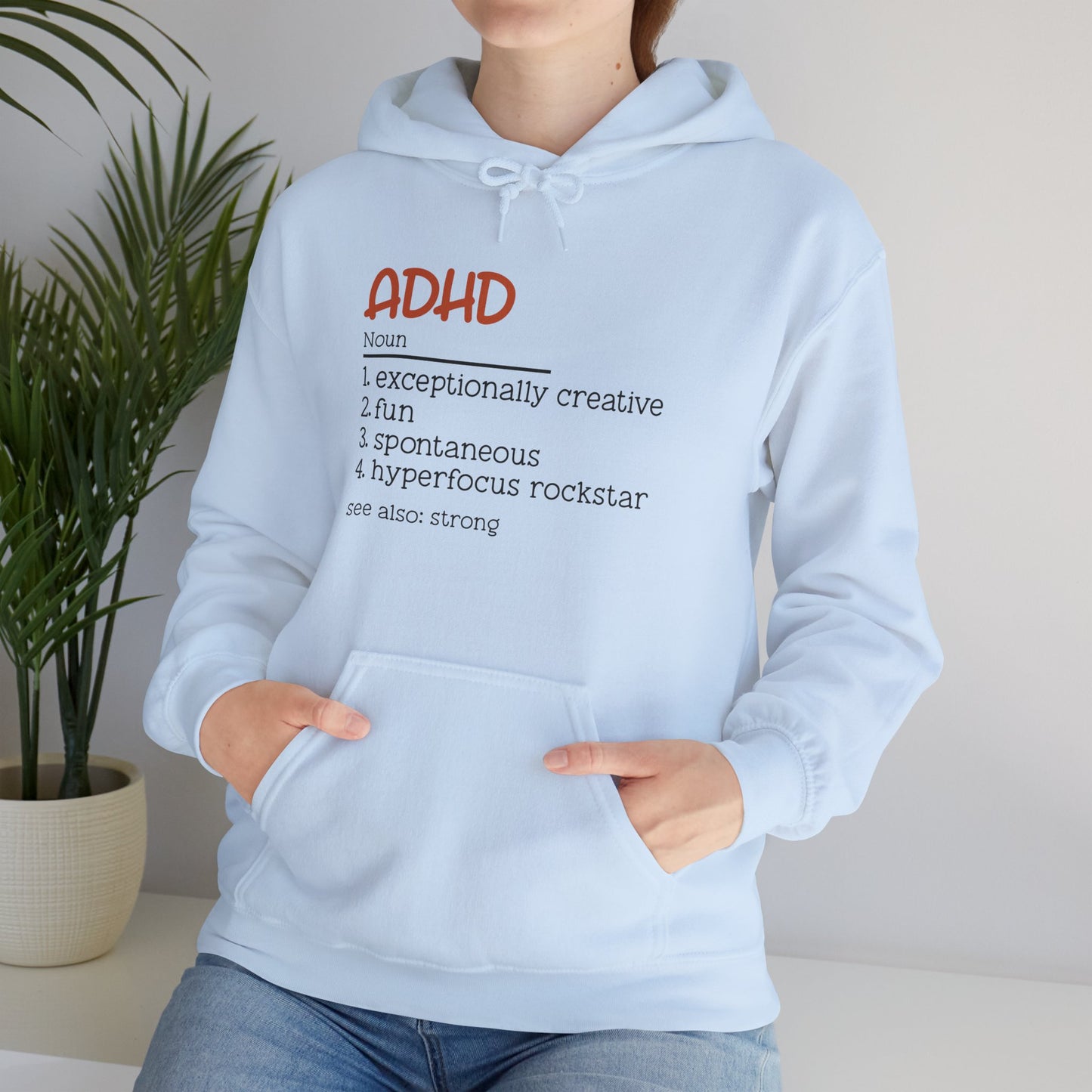 ADHD (Noun) Definition – Funny ADHD Hoodie with Positive Traits
