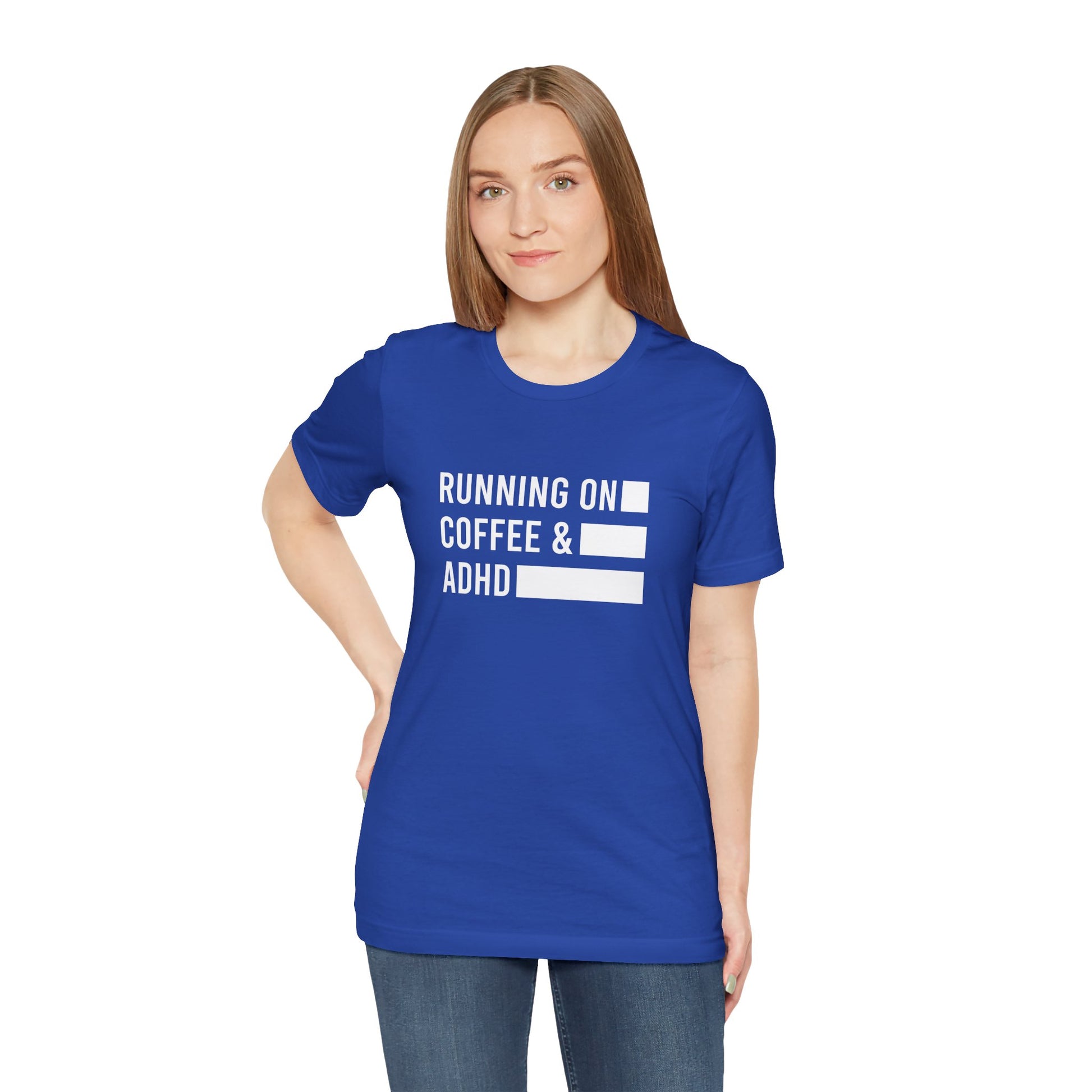 T-Shirt RUNNING ON COFFEE & ADHD – Funny ADHD T-Shirt for Adults