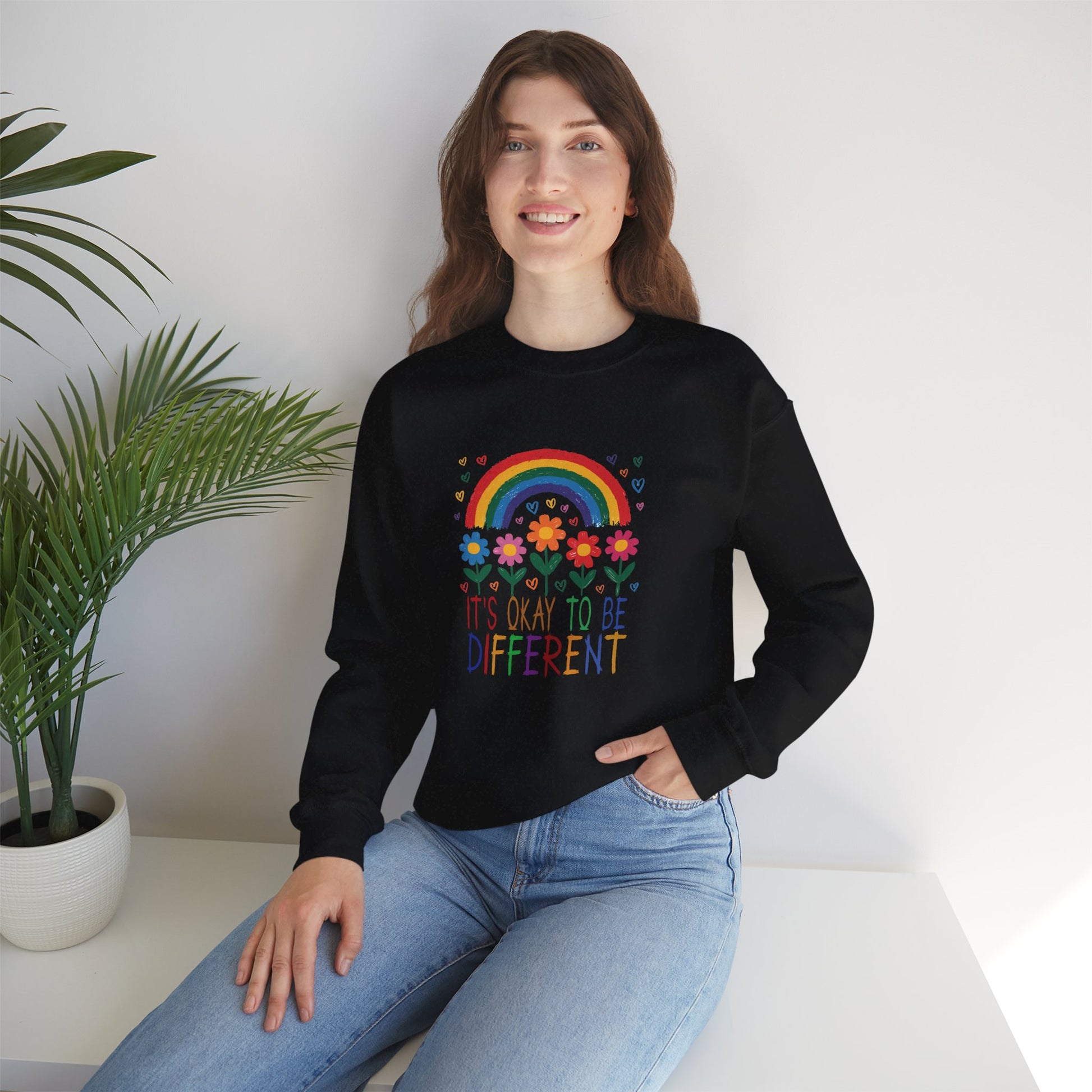 Sweatshirt It's Okay to Be Different Rainbow Autism Awareness Sweatshirt