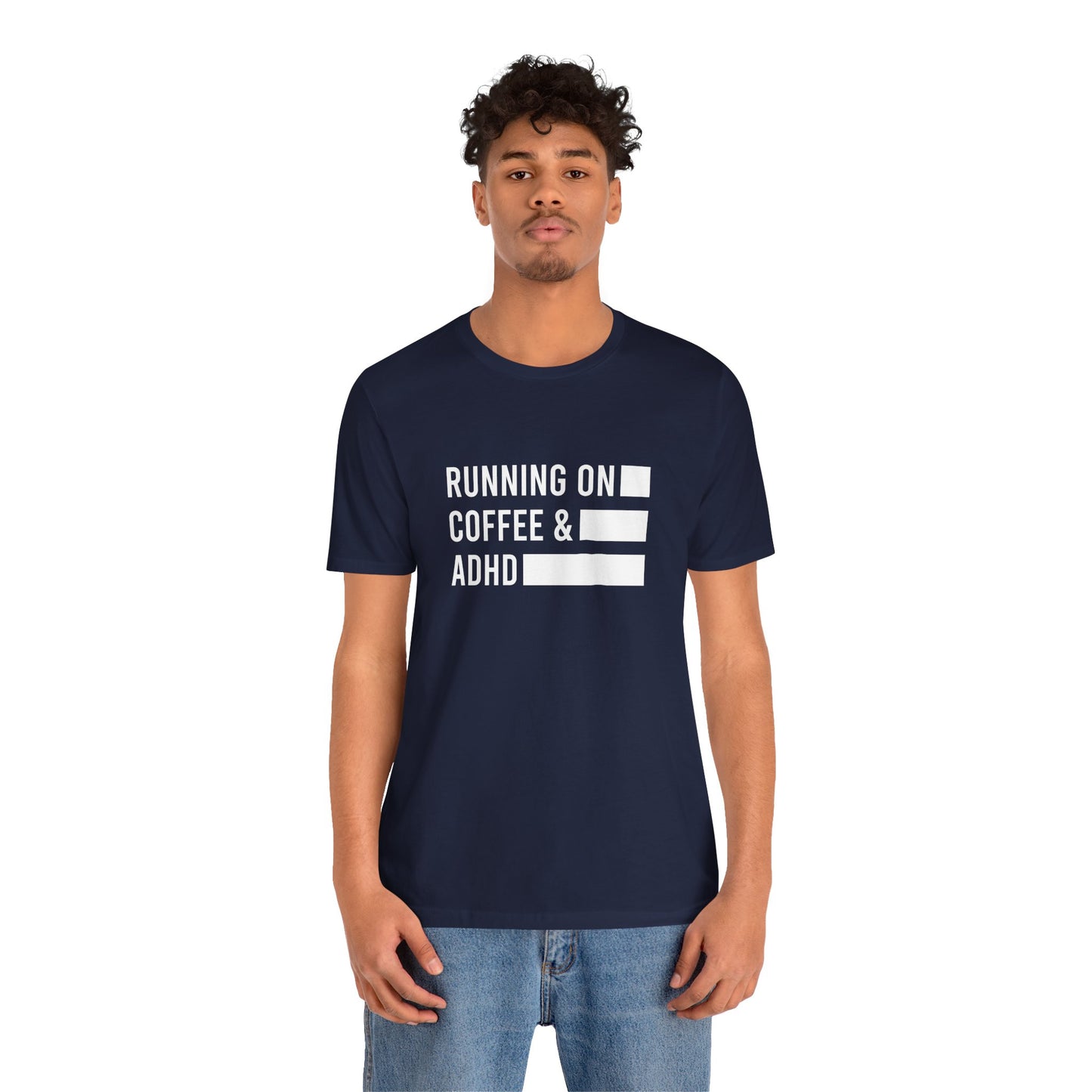 T-Shirt RUNNING ON COFFEE & ADHD – Funny ADHD T-Shirt for Adults