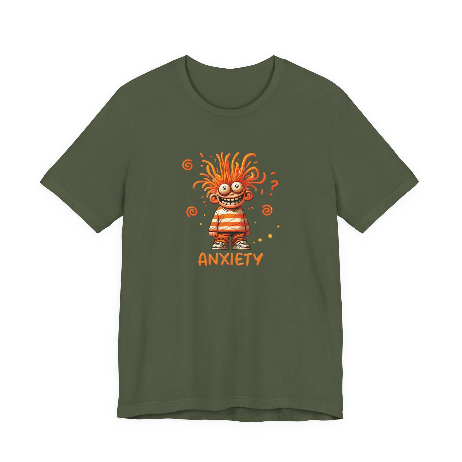 T-Shirt ANXIETY Cartoon Funny Anxiety Shirt — Mental Health Graphic Tee