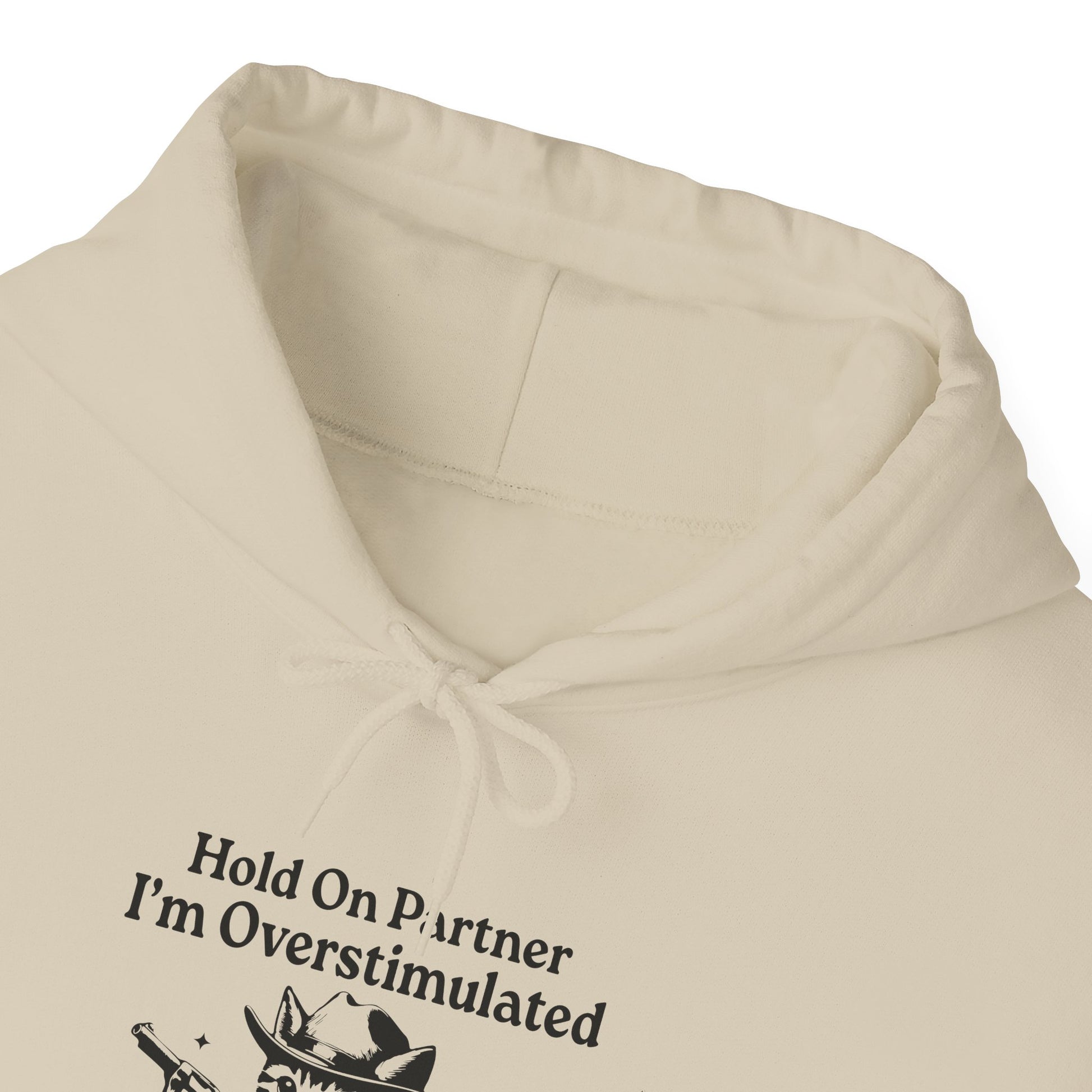 Hoodie Hold On Partner I’m Overstimulated Hoodie – Funny ADHD Cat Hoodie