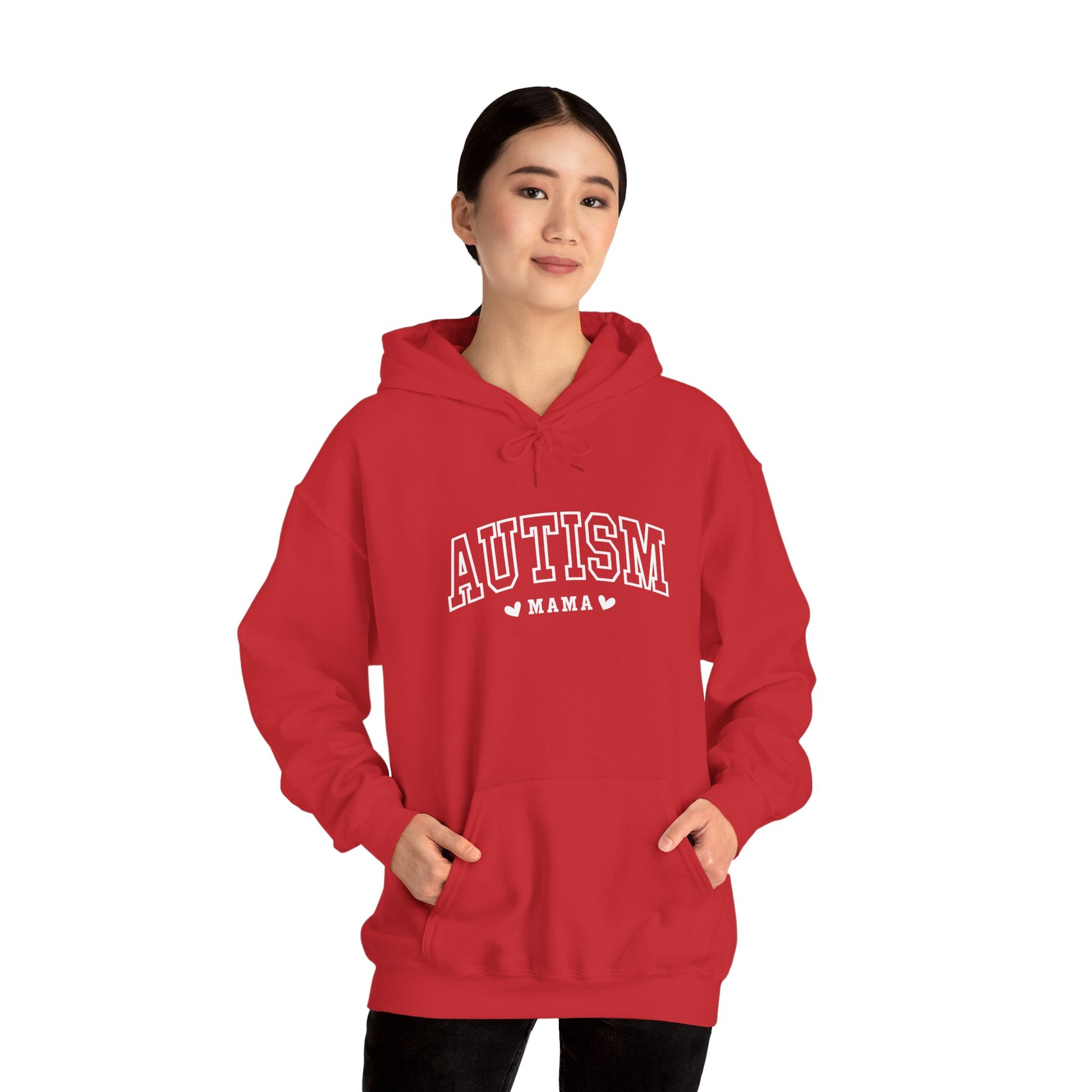 Hoodie AUTISM MAMA Hoodie – Collegiate-Inspired Supportive Mom Design