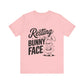 Pink Funny Easter Shirt | Resting Bunny Face Women's Tee – Sarcastic & Trendy
