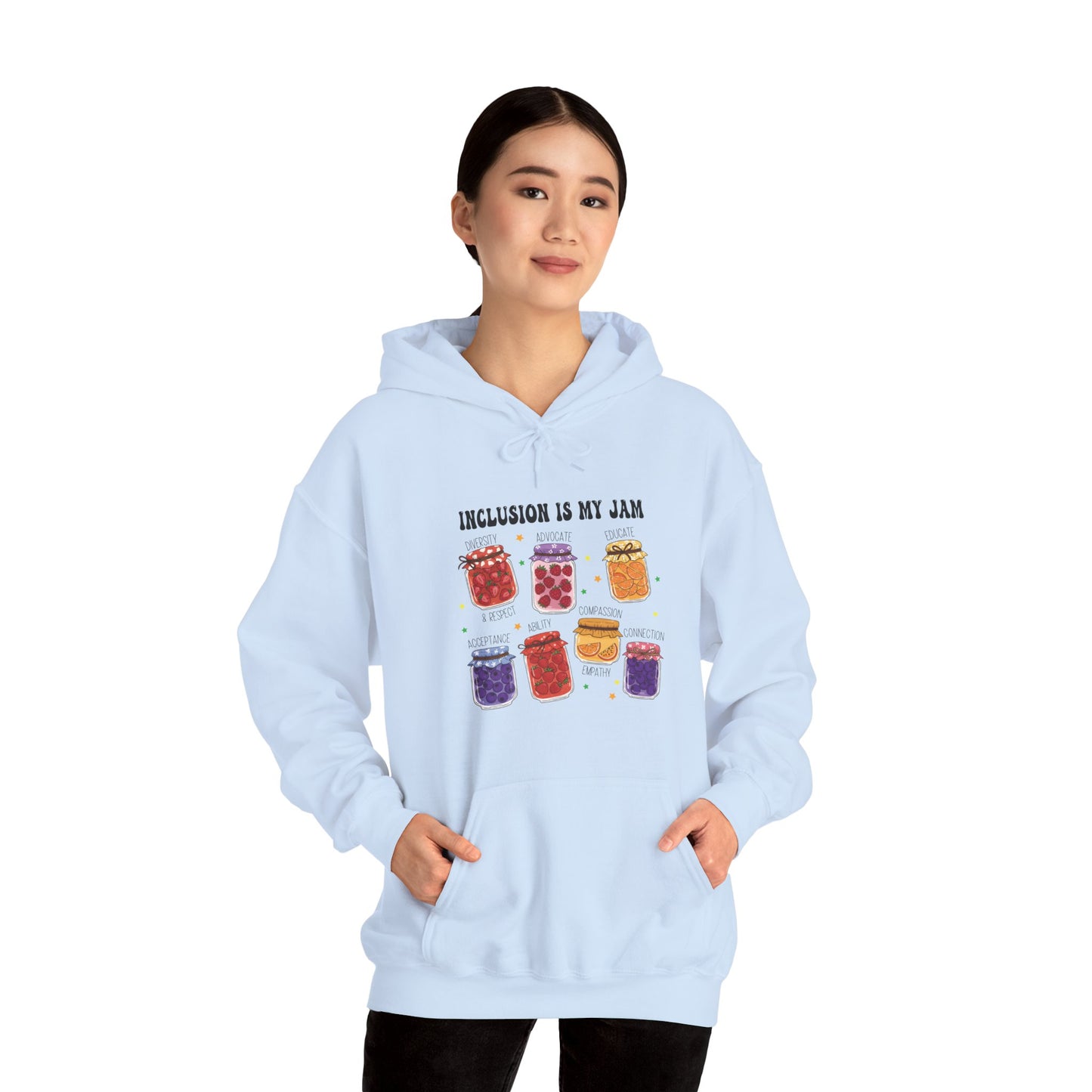 INCLUSION IS MY JAM Hoodie – Colorful Inclusion Awareness Hoodie