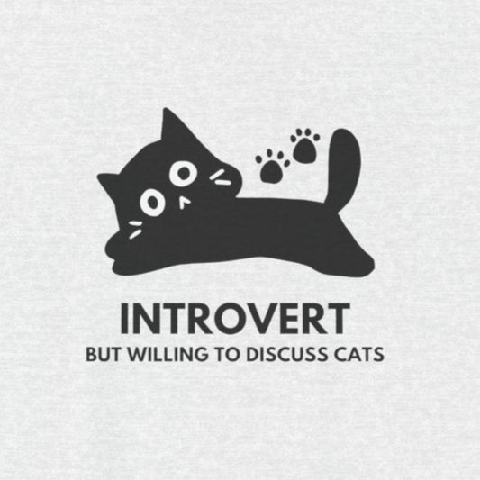 T-Shirt Introvert But Willing Discuss Cats T-Shirt – Funny Black Cat Shirt