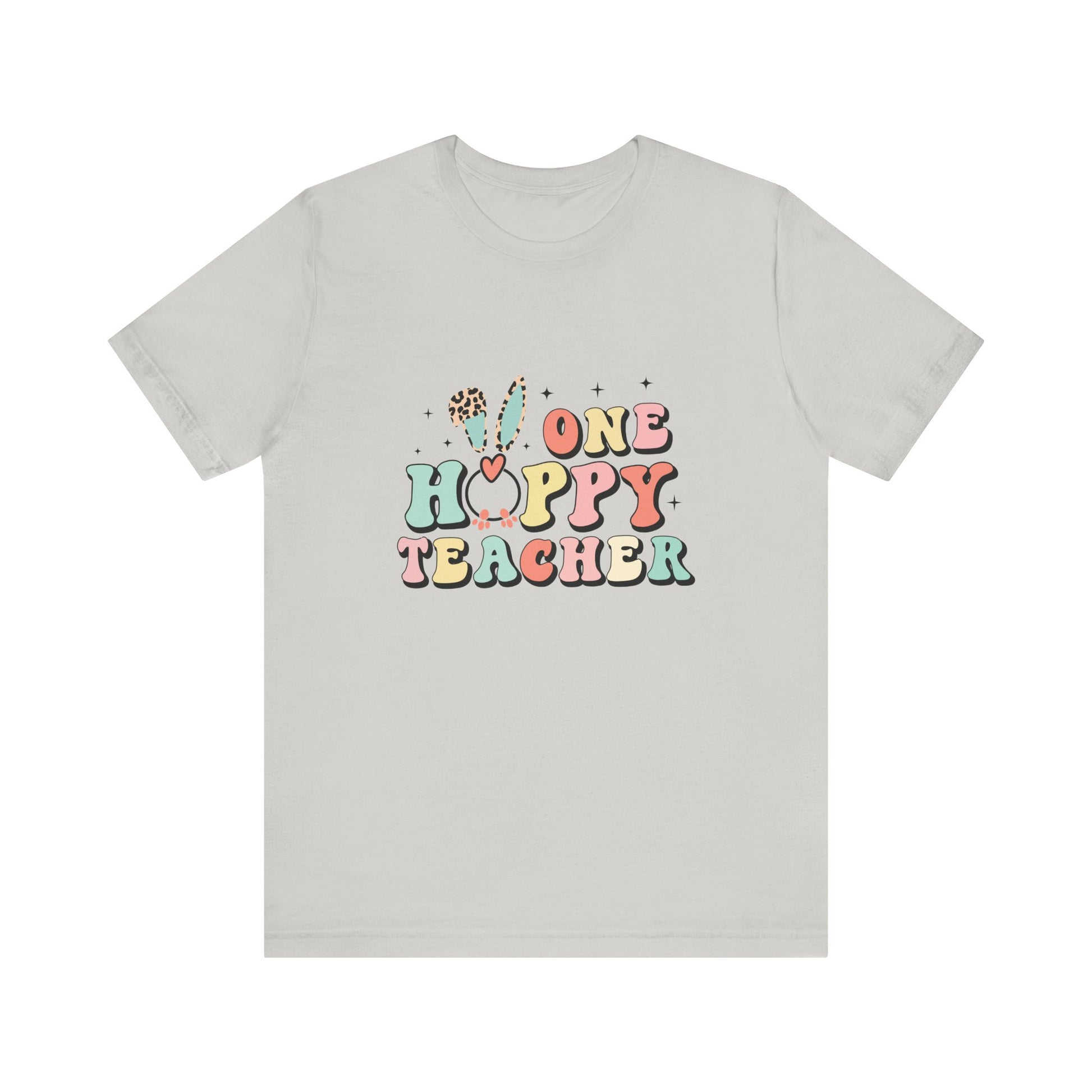 Silver Teacher Easter Shirt – One Hoppy Teacher Bunny Tee