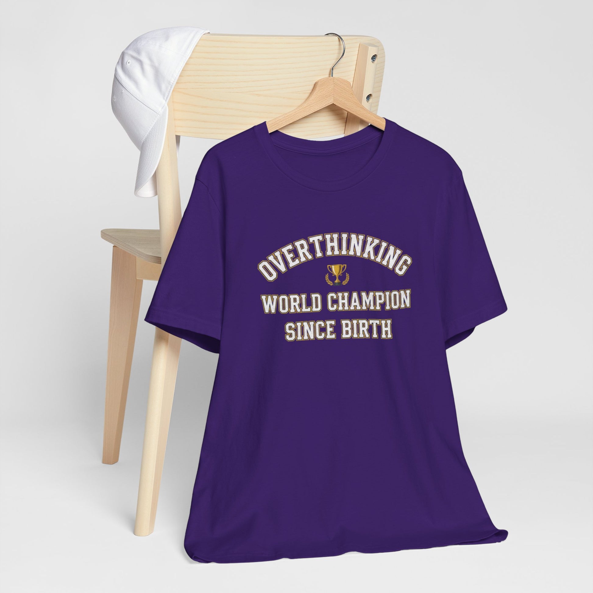 T-Shirt Overthinking World Champion T-Shirt – Funny Varsity Graphic Tee