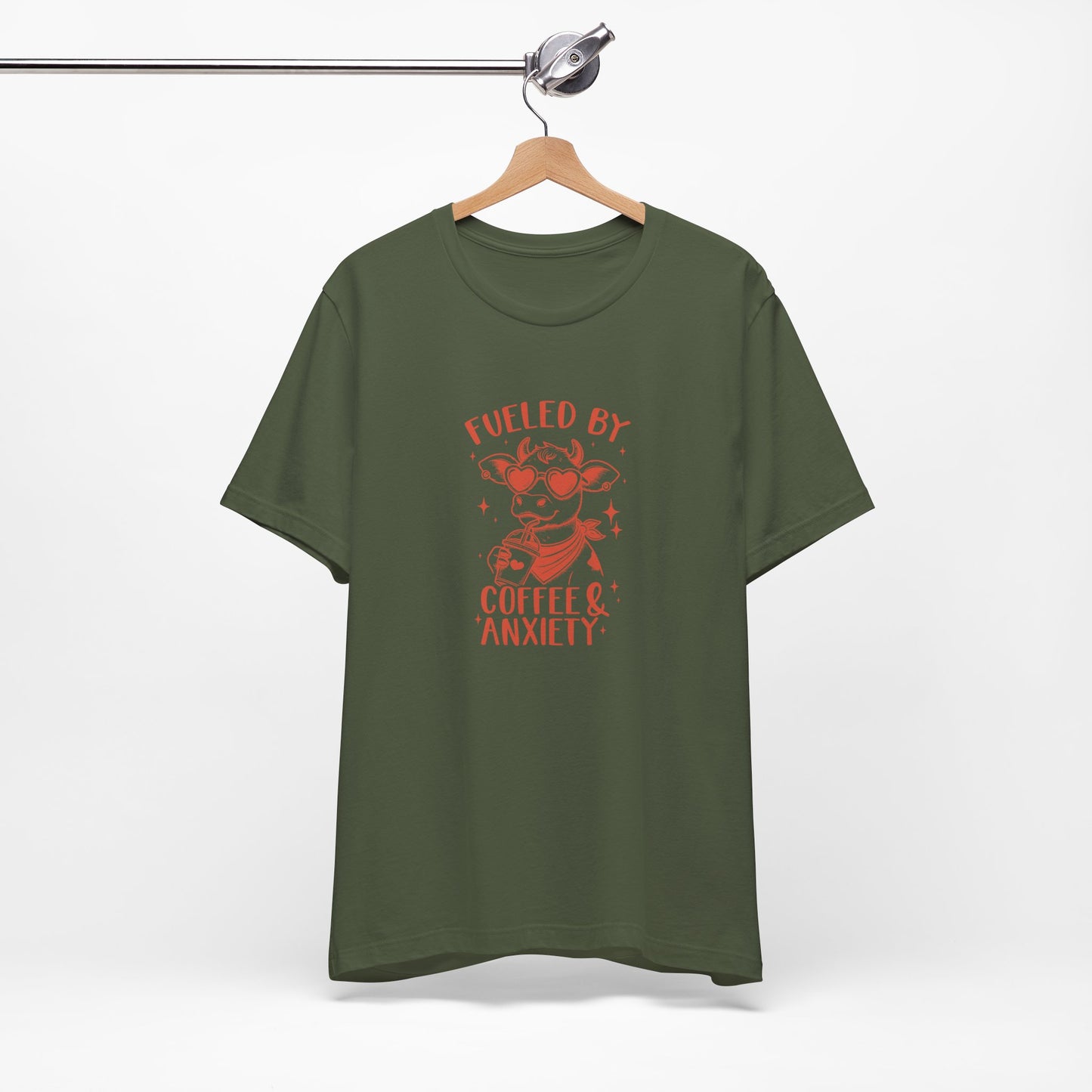 T-Shirt Fueled by Coffee and Anxiety – Funny Women's Anxiety T-shirt