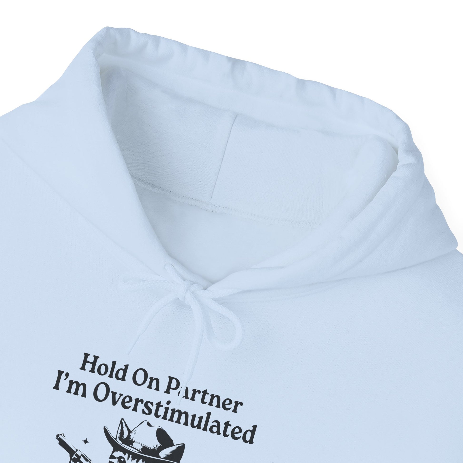 Hoodie Hold On Partner I’m Overstimulated Hoodie – Funny ADHD Cat Hoodie