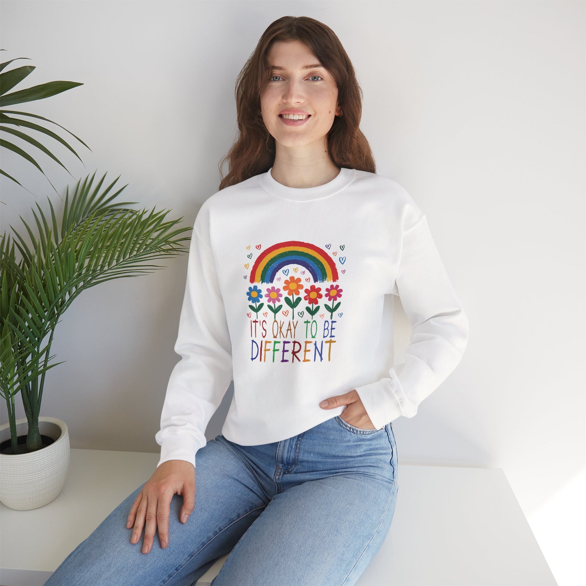 Sweatshirt It's Okay to Be Different Rainbow Autism Awareness Sweatshirt