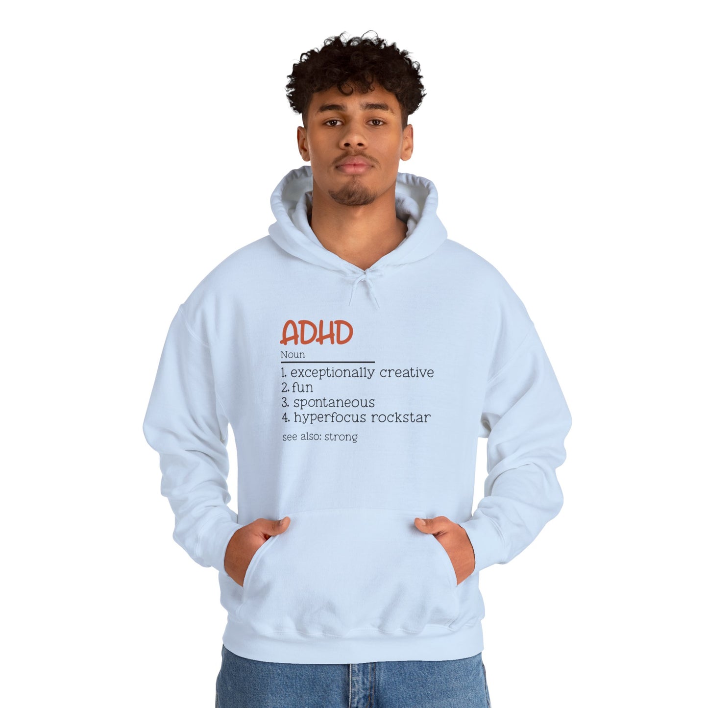 ADHD (Noun) Definition – Funny ADHD Hoodie with Positive Traits