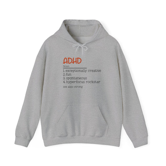 ADHD (Noun) Definition – Funny ADHD Hoodie with Positive Traits