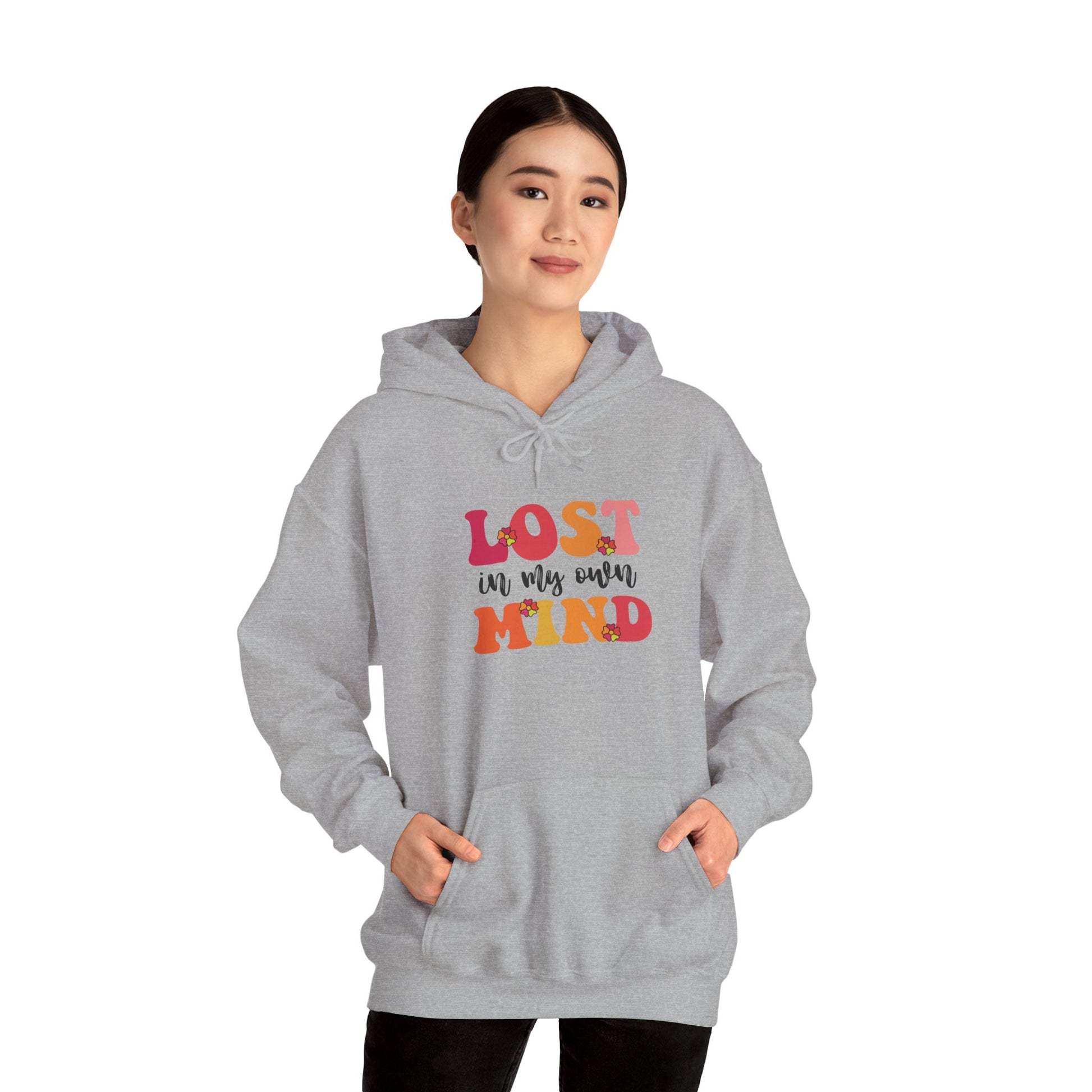 Hoodie LOST in my own MIND Hoodie – Retro ADHD Graphic Hoodie