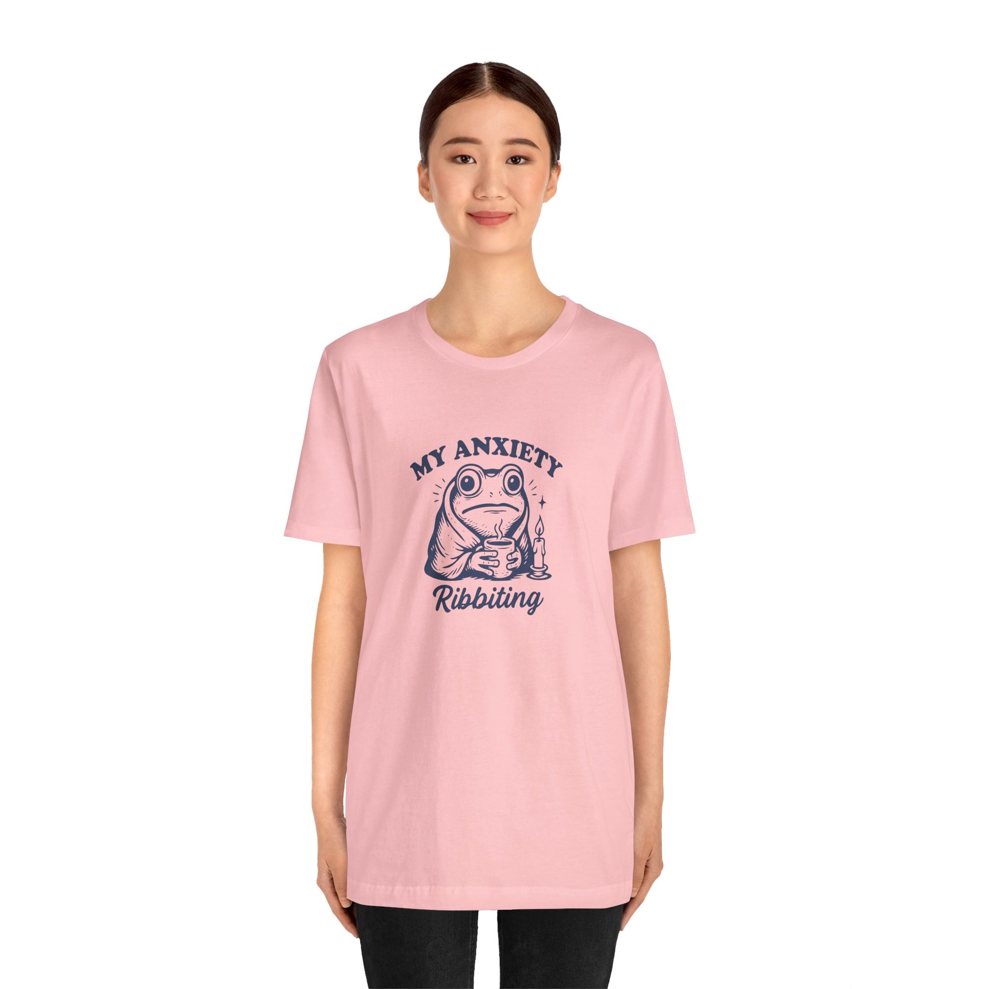 T-Shirt MY ANXIETY Ribbiting Shirt – Funny Anxiety Shirt with Frog Graphic