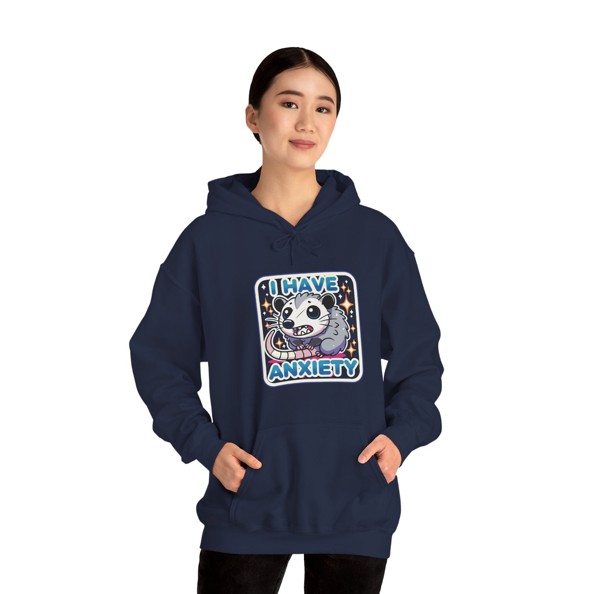 Hoodie I Have Anxiety Hoodie – Funny Opossum Hoodie for Women