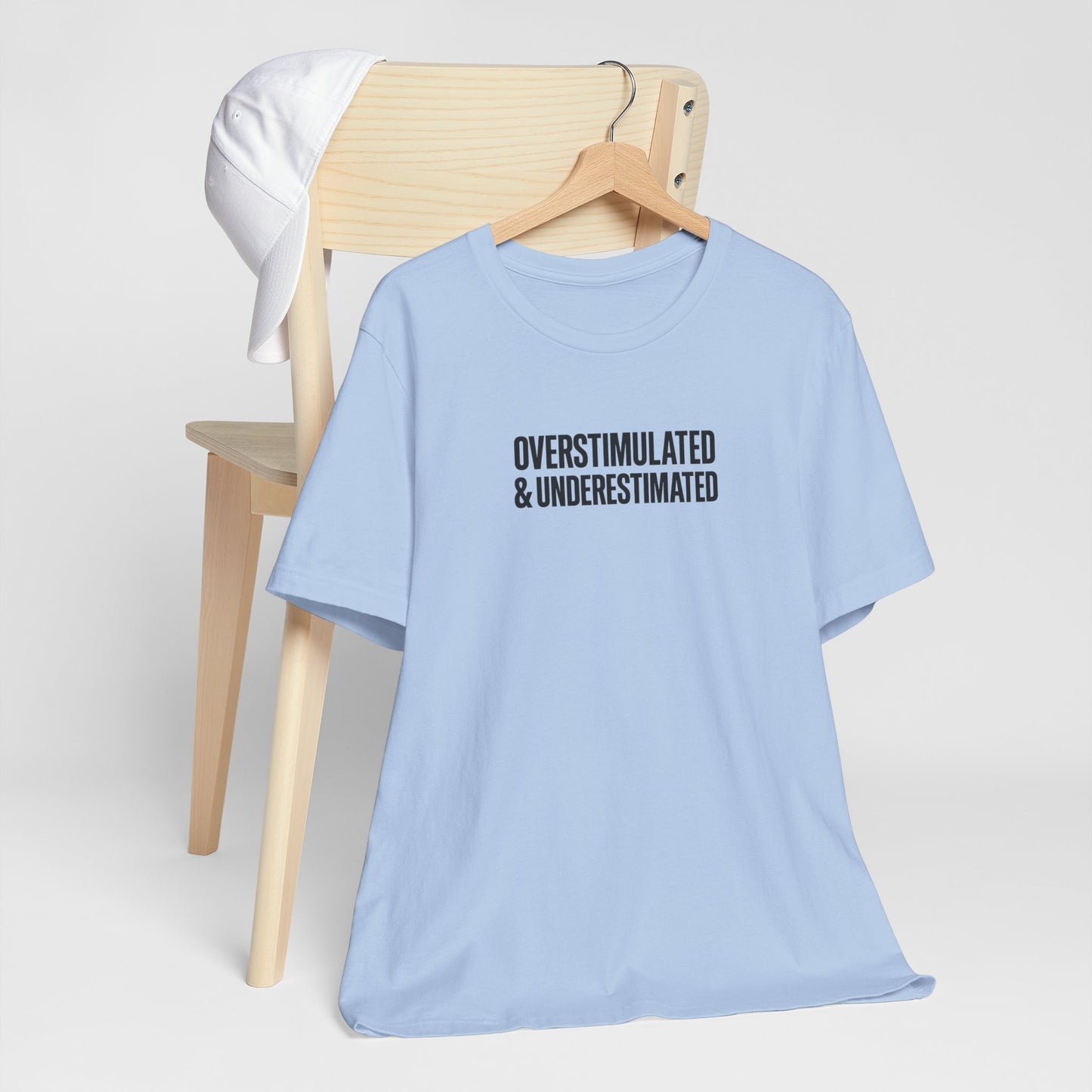 T-Shirt OVERSTIMULATED & UNDERESTIMATED ADHD Minimalist Graphic T-Shirt