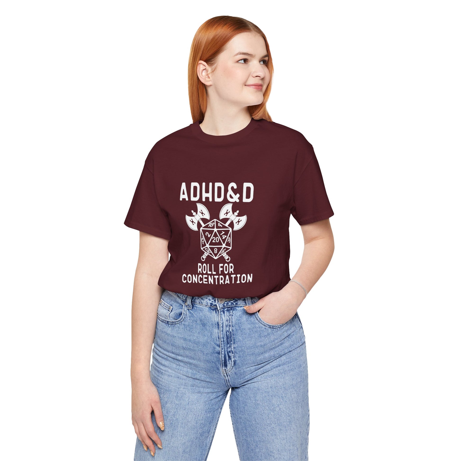 T-Shirt ADHD&D T-Shirt – Funny ADHD Gaming Shirt with Dice and Axes