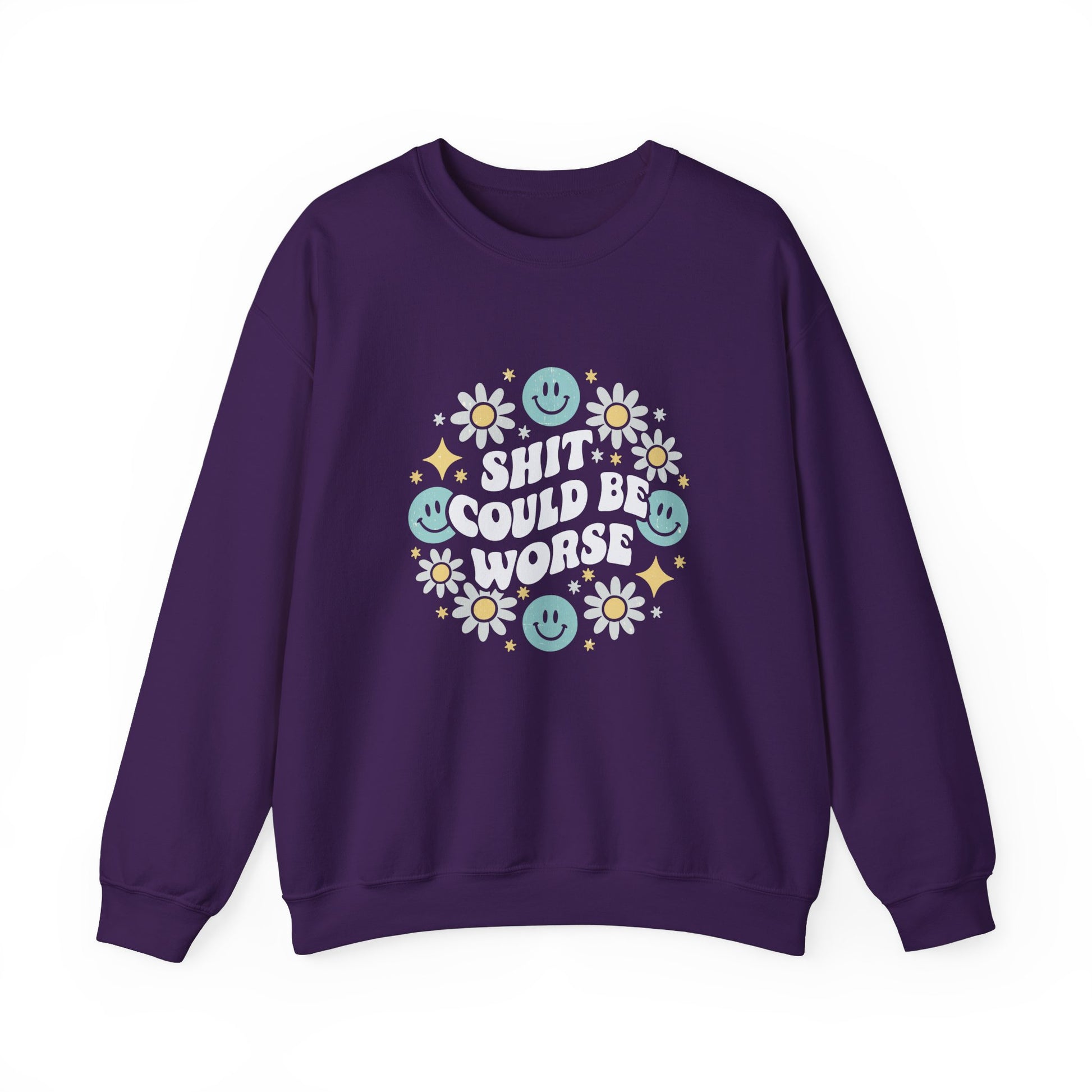 Shit Could Be Worse – Purple Mental Health Sweatshirt for Women & Men