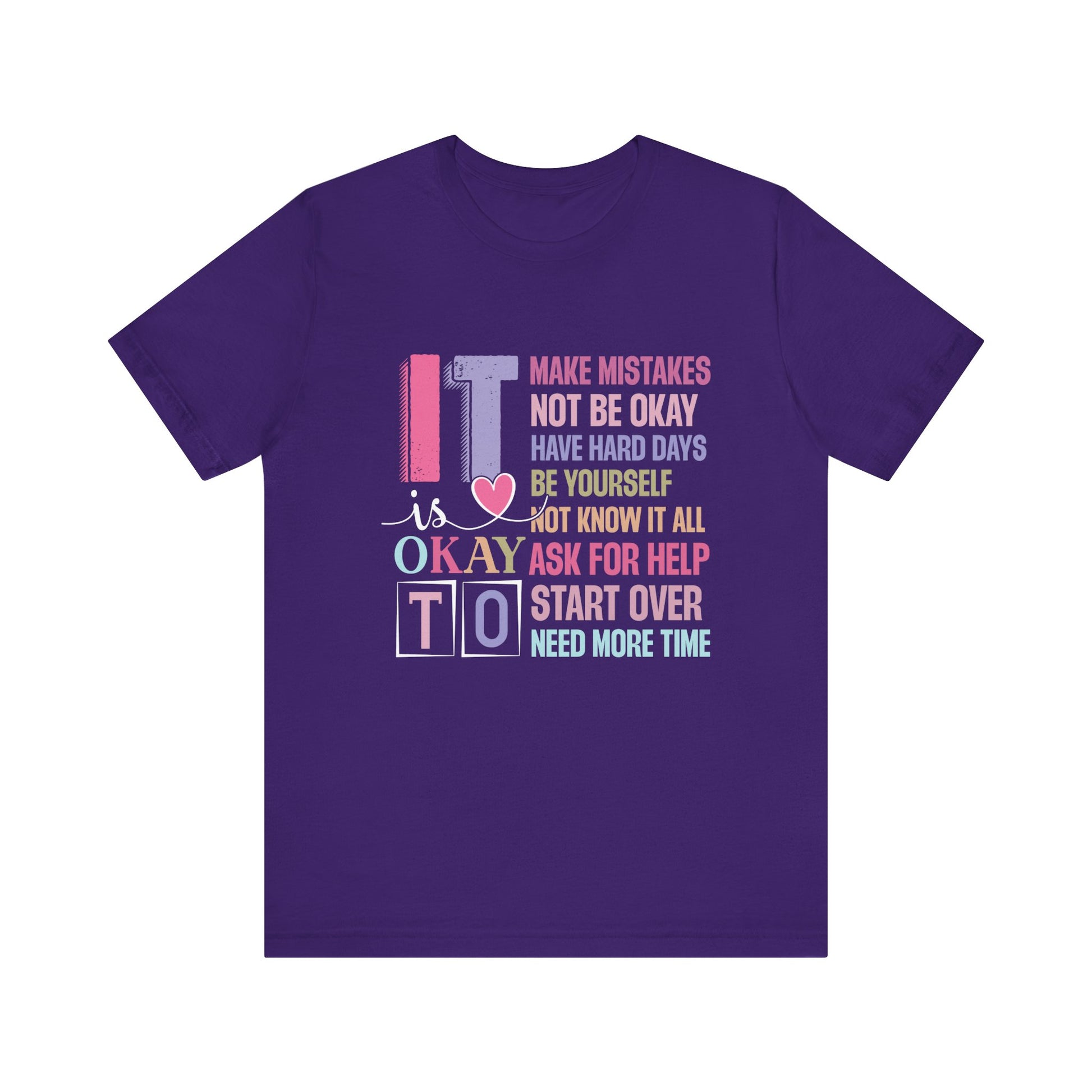 Team Purple It's Okay to Make Mistakes – Suicide Prevention Tee Shirts