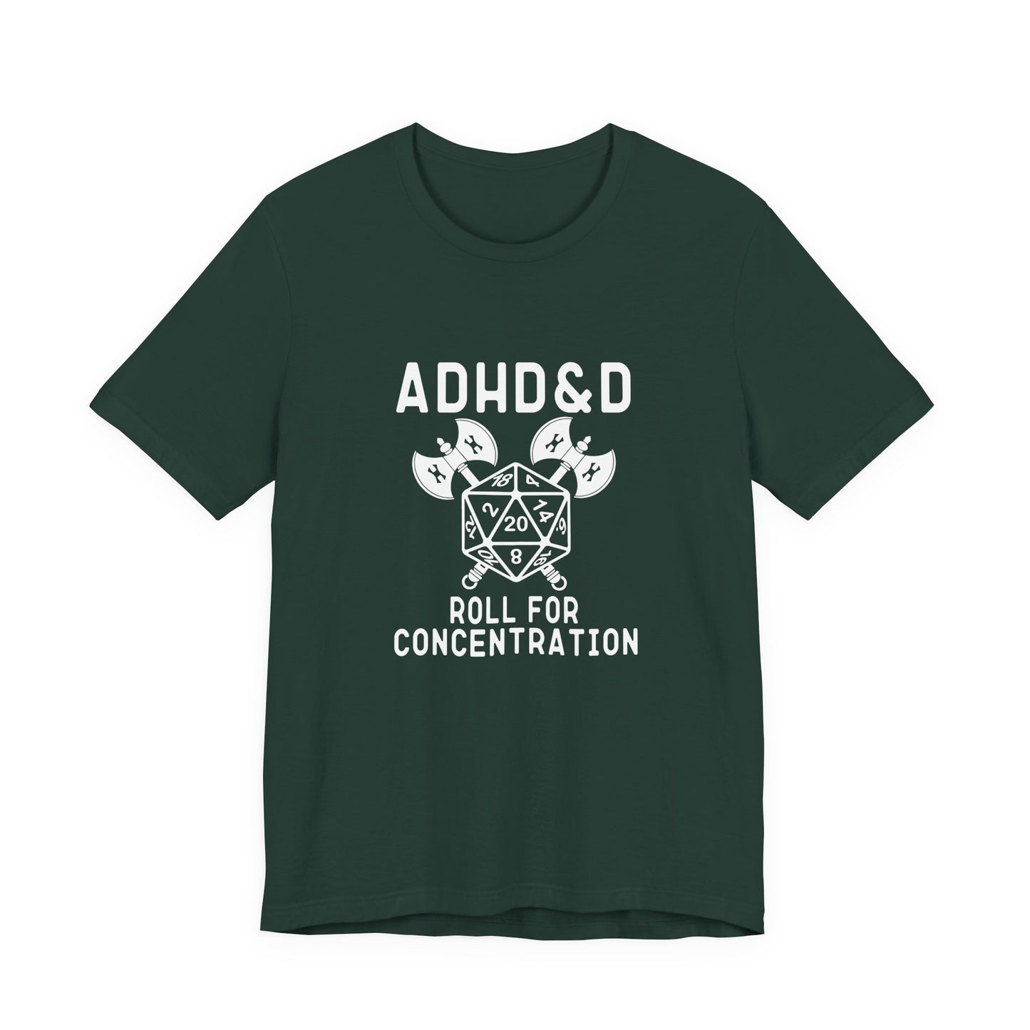 T-Shirt ADHD&D T-Shirt – Funny ADHD Gaming Shirt with Dice and Axes