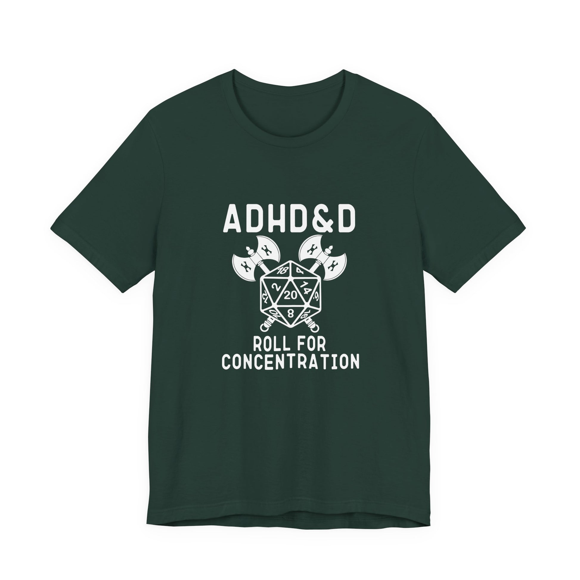 T-Shirt ADHD&D T-Shirt – Funny ADHD Gaming Shirt with Dice and Axes