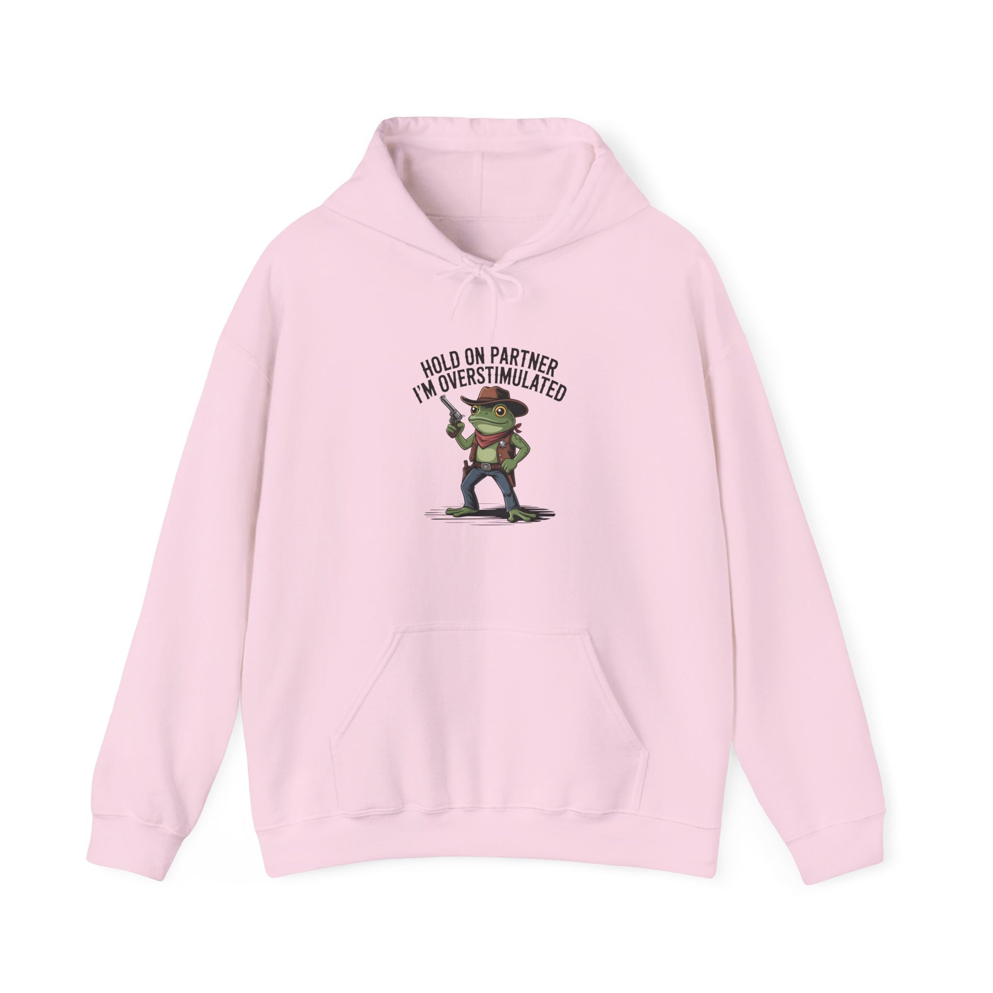Hoodie Hold On Partner I’m Overstimulated Hoodie – Funny ADHD Frog Hoodie
