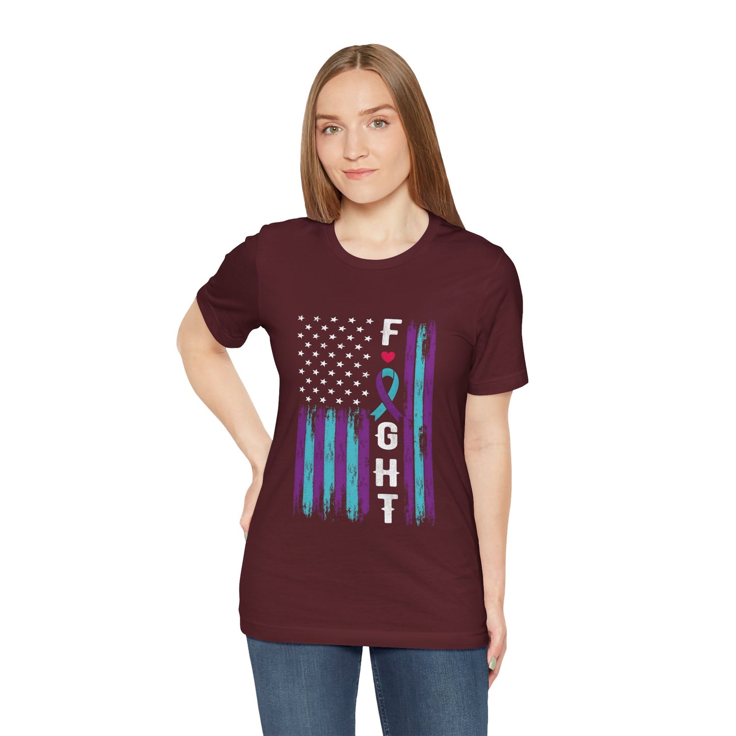 Fight – Maroon American Flag Suicide Awareness Shirt for Men & Women