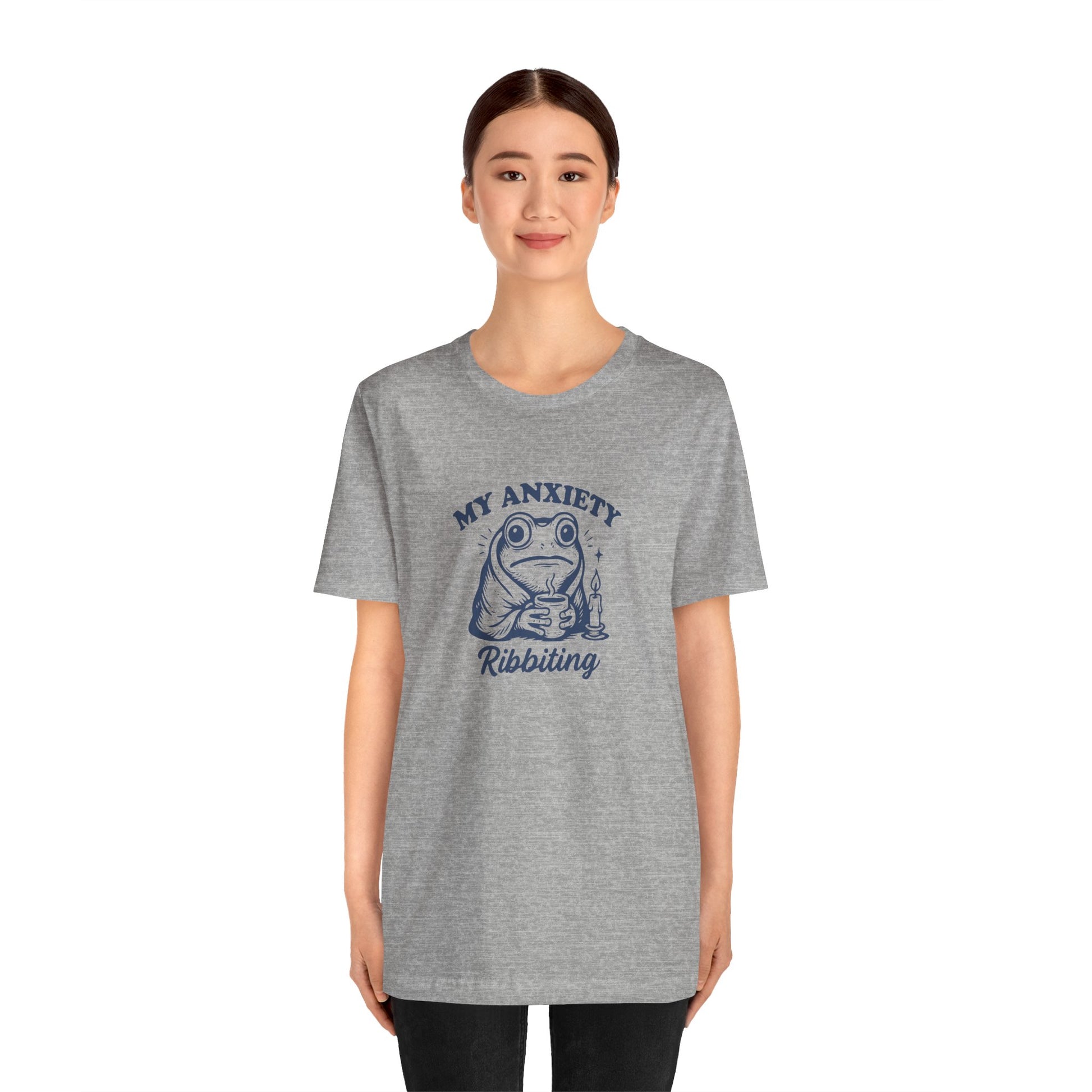 T-Shirt MY ANXIETY Ribbiting Shirt – Funny Anxiety Shirt with Frog Graphic