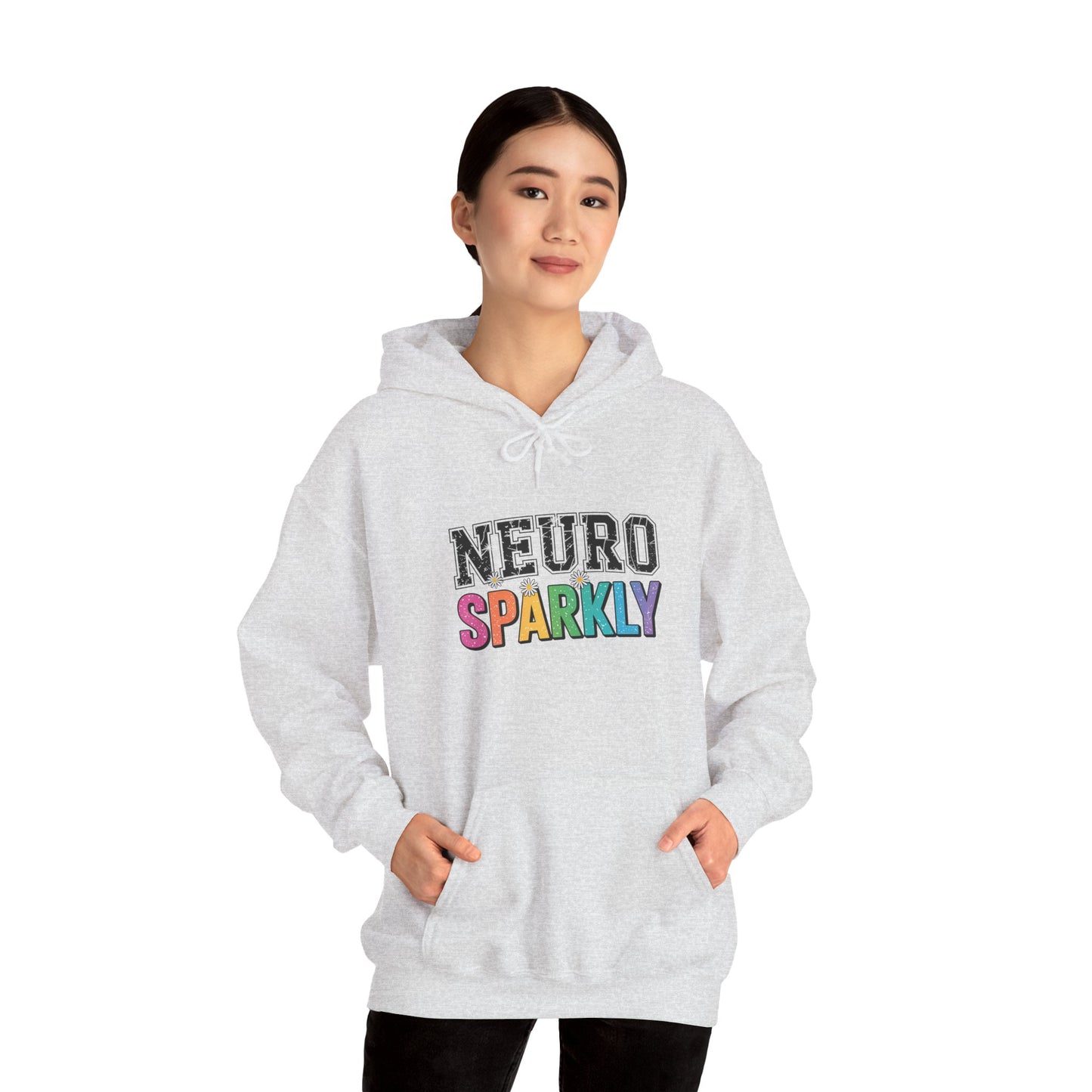 NEURO SPARKLY Autism Hoodie – Bold Varsity Floral Graphic Hoodie