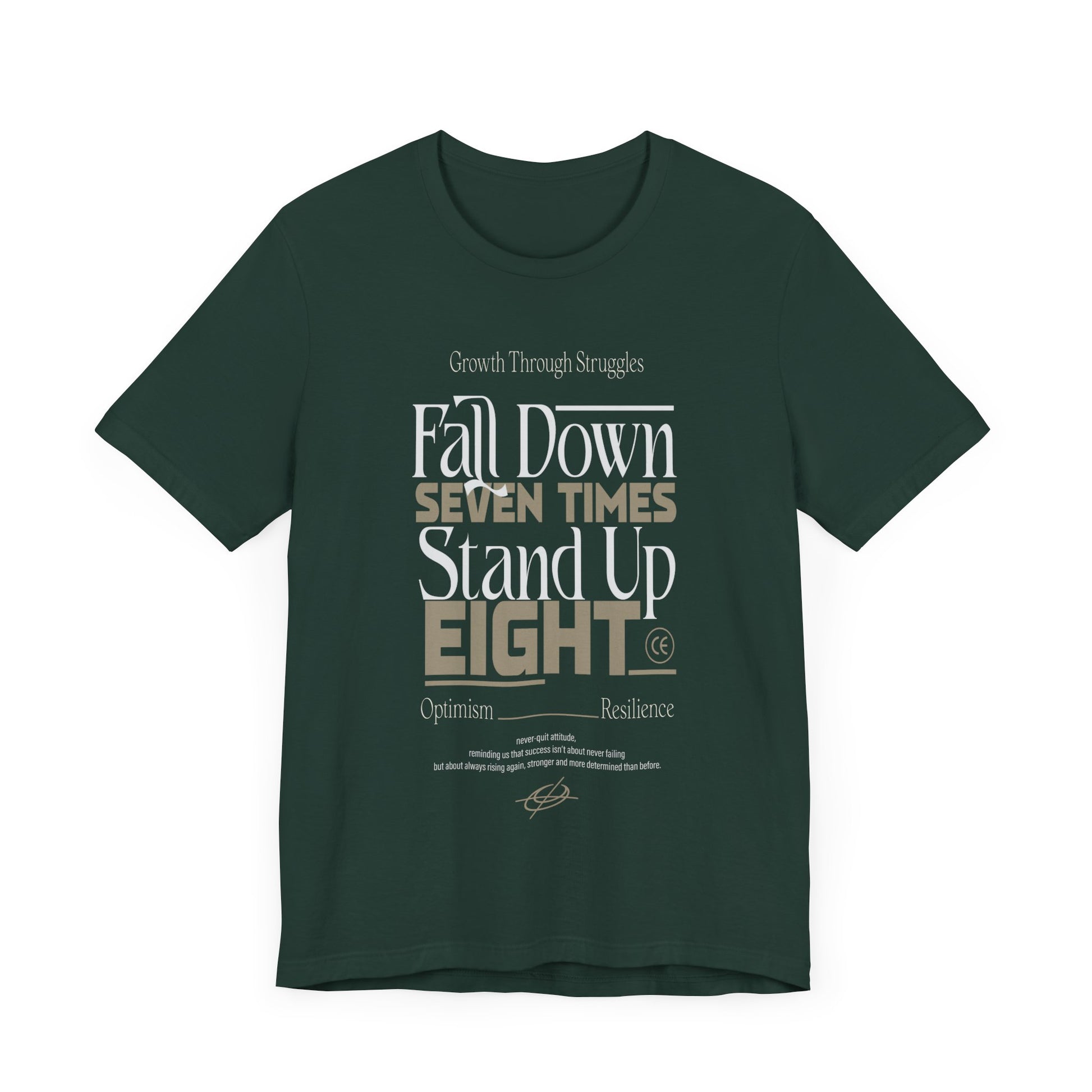 Motivational Quote Shirt – Fall Down Seven Times Stand Up Eight