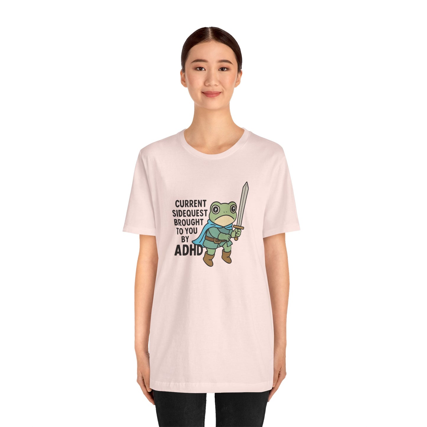 T-Shirt CURRENT SIDEQUEST T-Shirt – Funny ADHD Frog Gaming Shirt