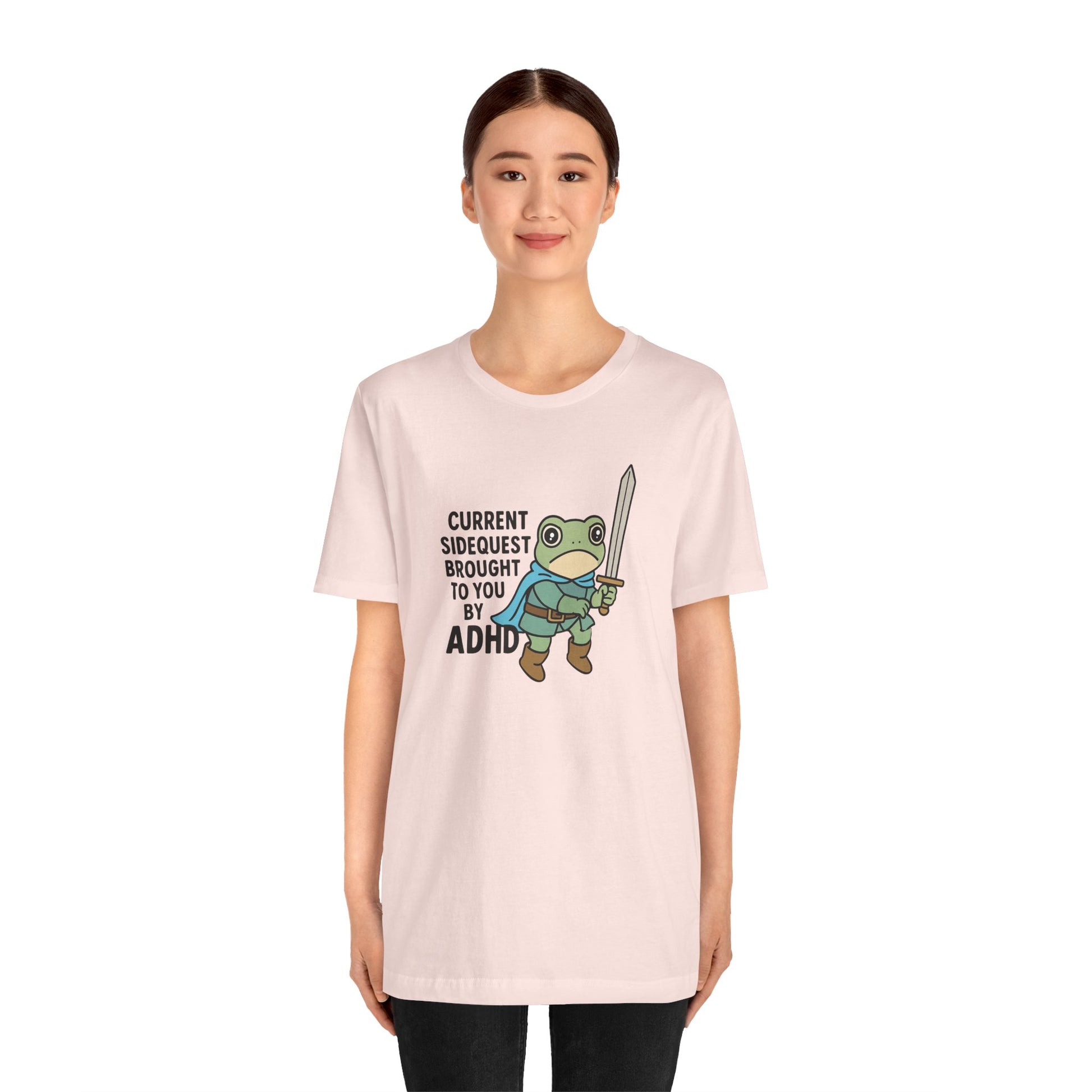 T-Shirt CURRENT SIDEQUEST T-Shirt – Funny ADHD Frog Gaming Shirt
