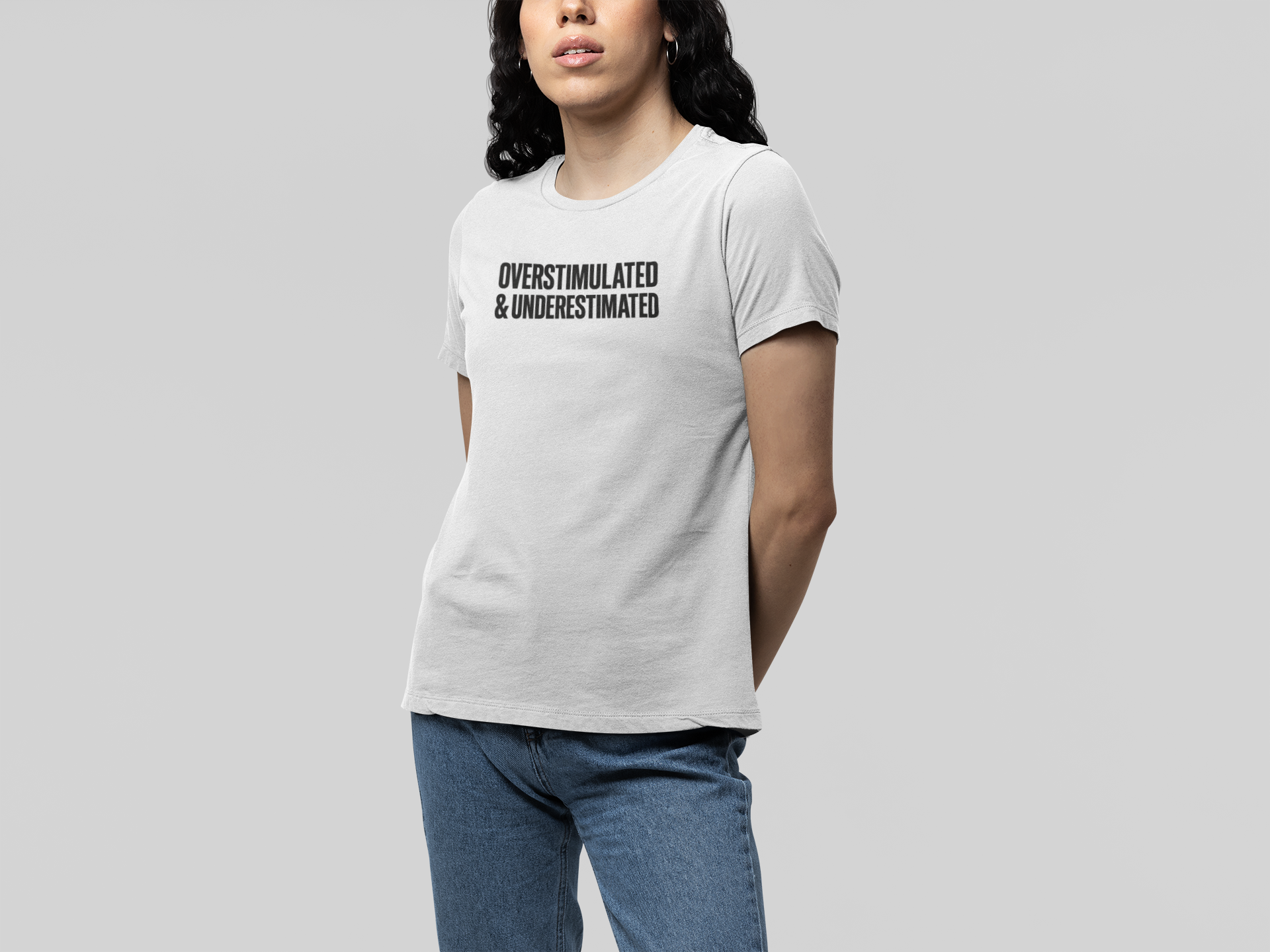 T-Shirt OVERSTIMULATED & UNDERESTIMATED ADHD Minimalist Graphic T-Shirt