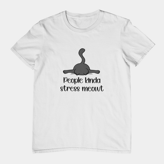 T-Shirt People Kinda Stress Meowt Shirt – Funny Cat Pun Graphic Tee