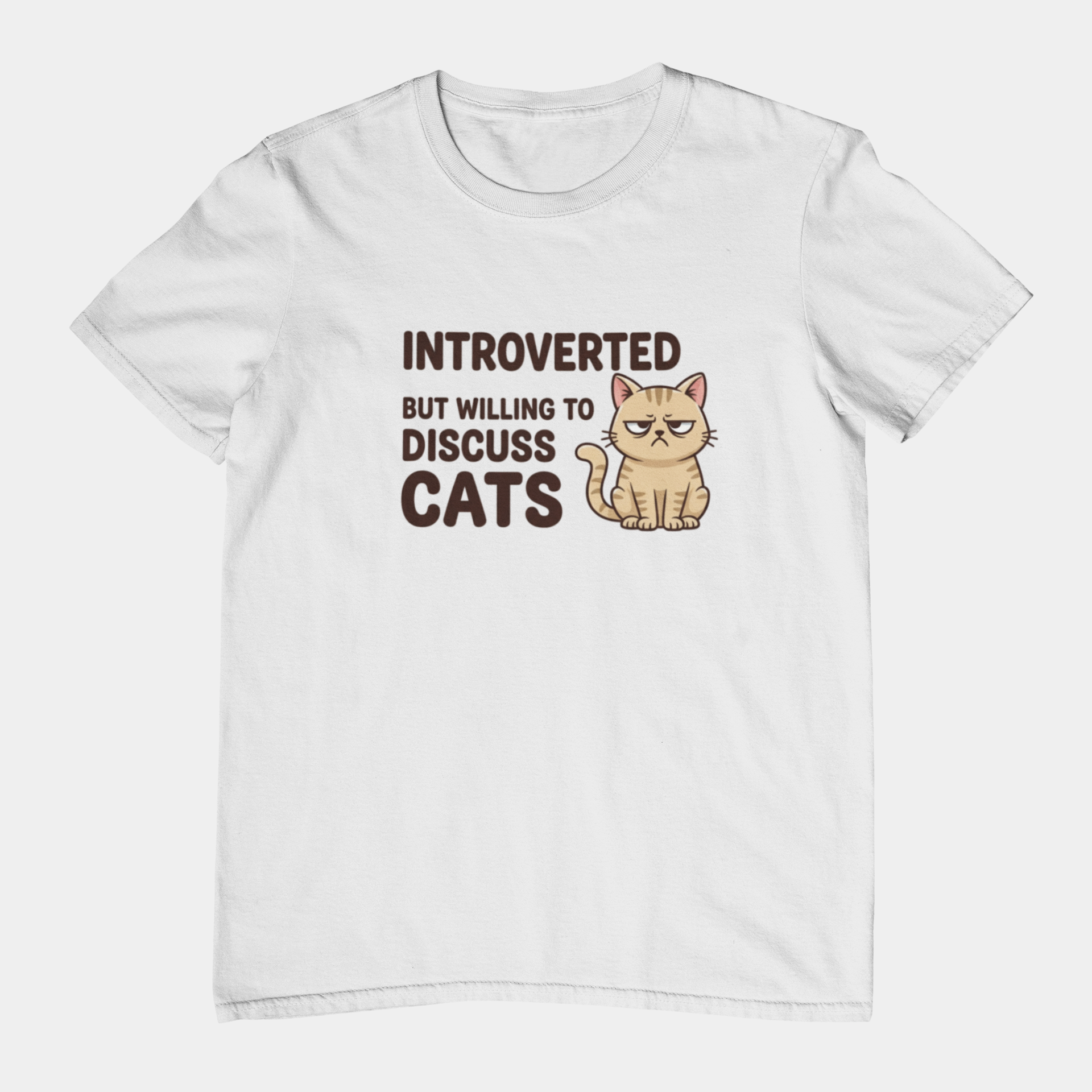 T-Shirt Introverted But Willing to Discuss Cats Shirt – Grumpy Cat T-Shirt