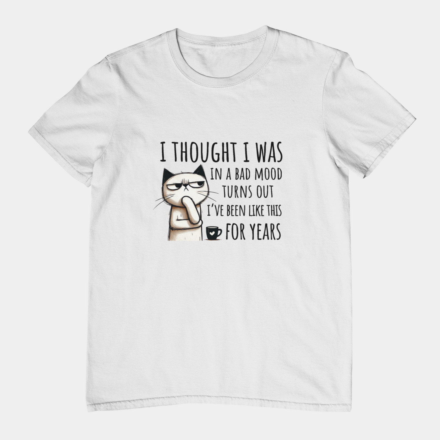 T-Shirt I Thought I Was In a Bad Mood T-Shirt – Grumpy Cat Humor Tee