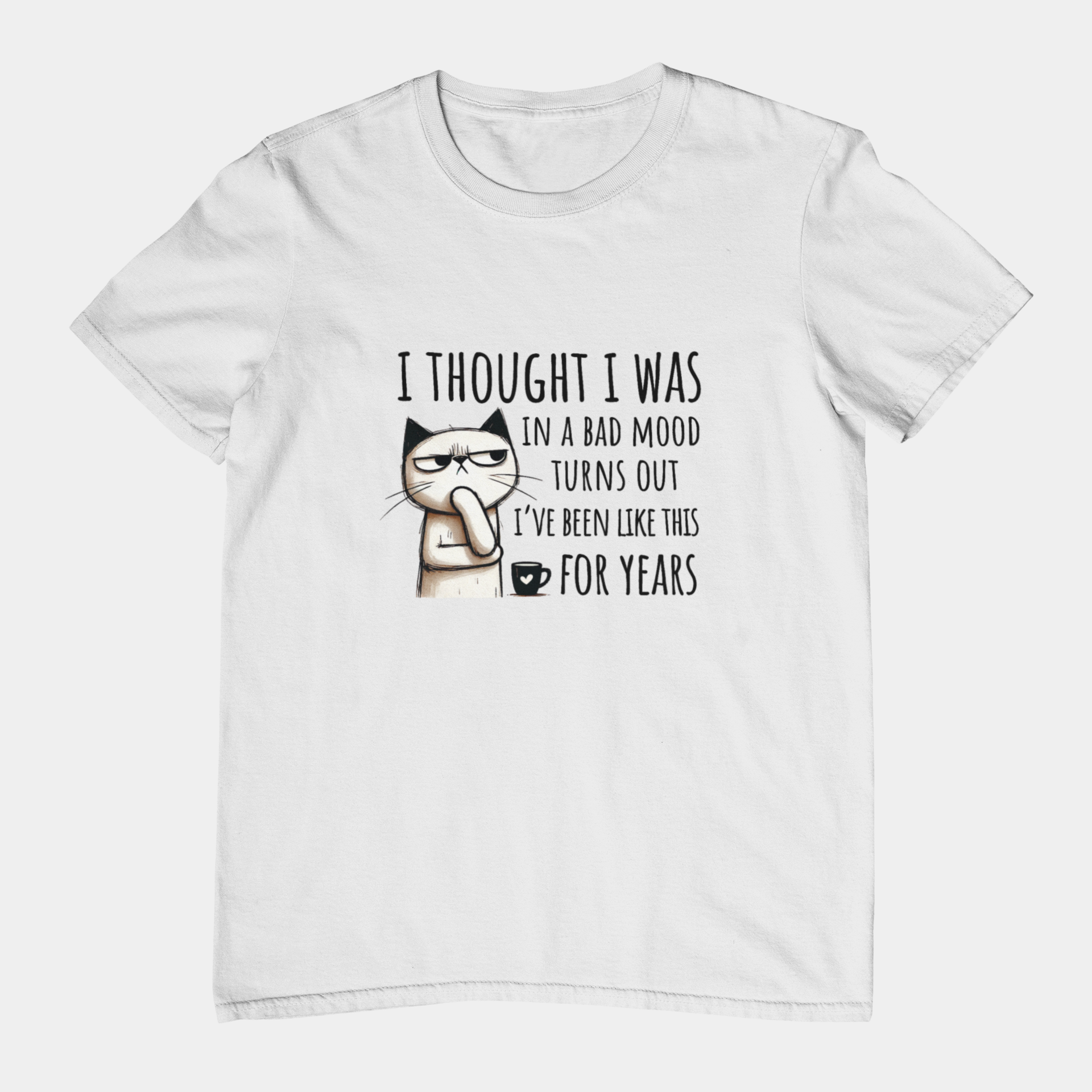 T-Shirt I Thought I Was In a Bad Mood T-Shirt – Grumpy Cat Humor Tee