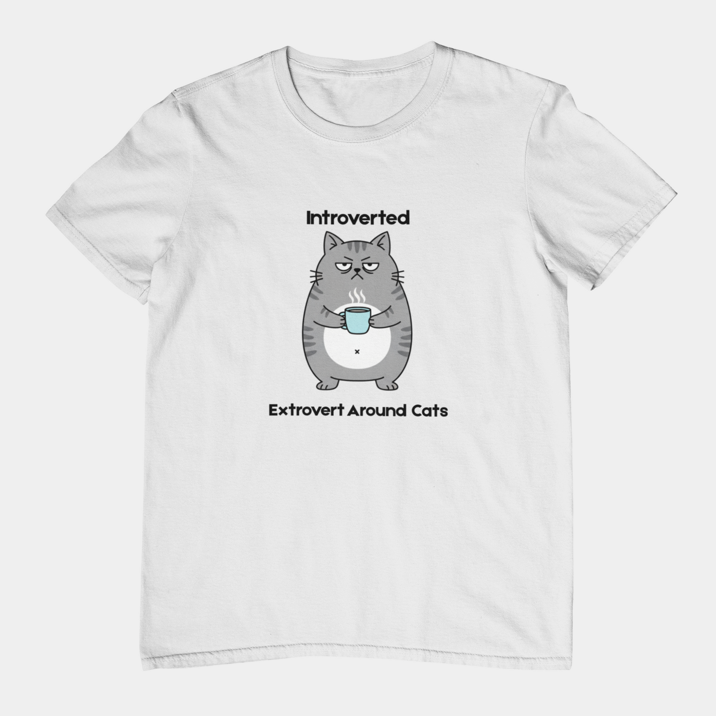 T-Shirt Introverted Extrovert Around Cats Shirt – Funny Cat Lover Tee