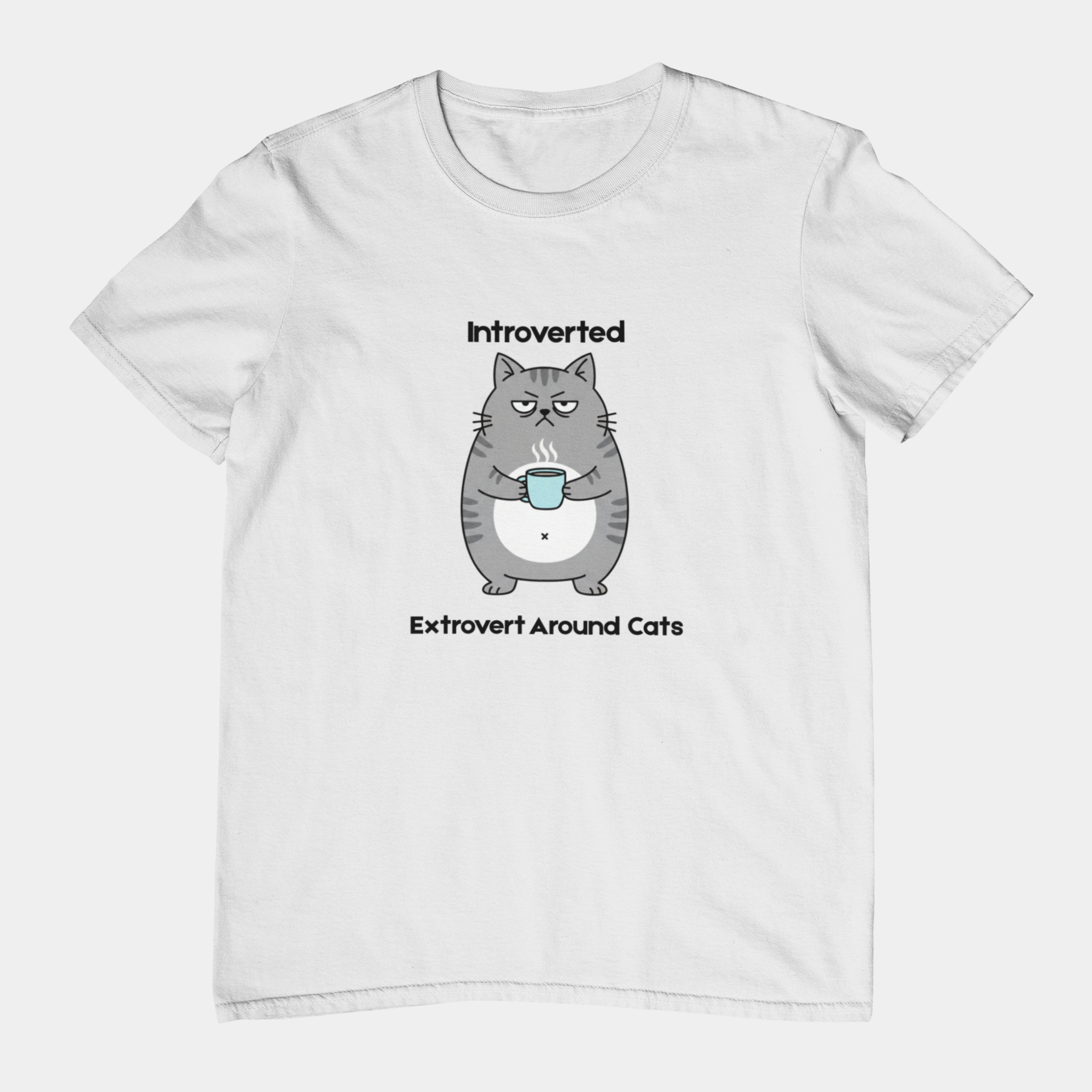 T-Shirt Introverted Extrovert Around Cats Shirt – Funny Cat Lover Tee