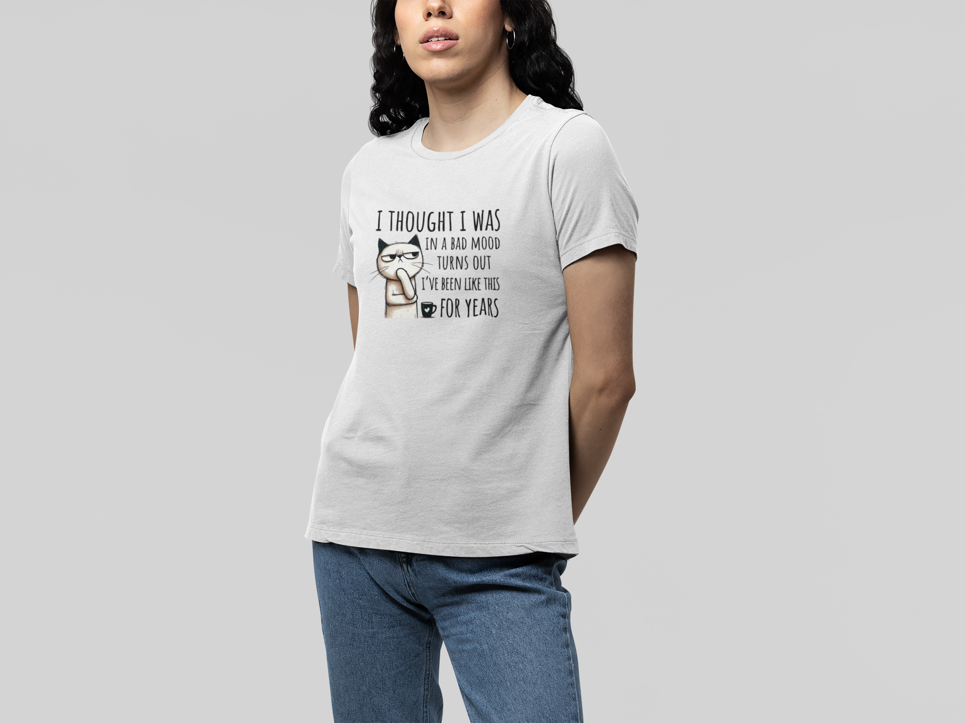 T-Shirt I Thought I Was In a Bad Mood T-Shirt – Grumpy Cat Humor Tee