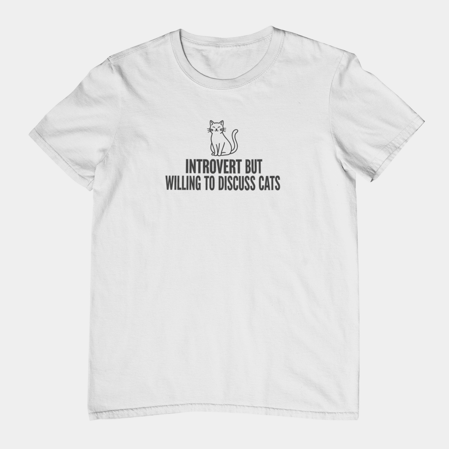 T-Shirt INTROVERT BUT WILLING TO DISCUSS CATS Funny Cat Lover T-Shirt