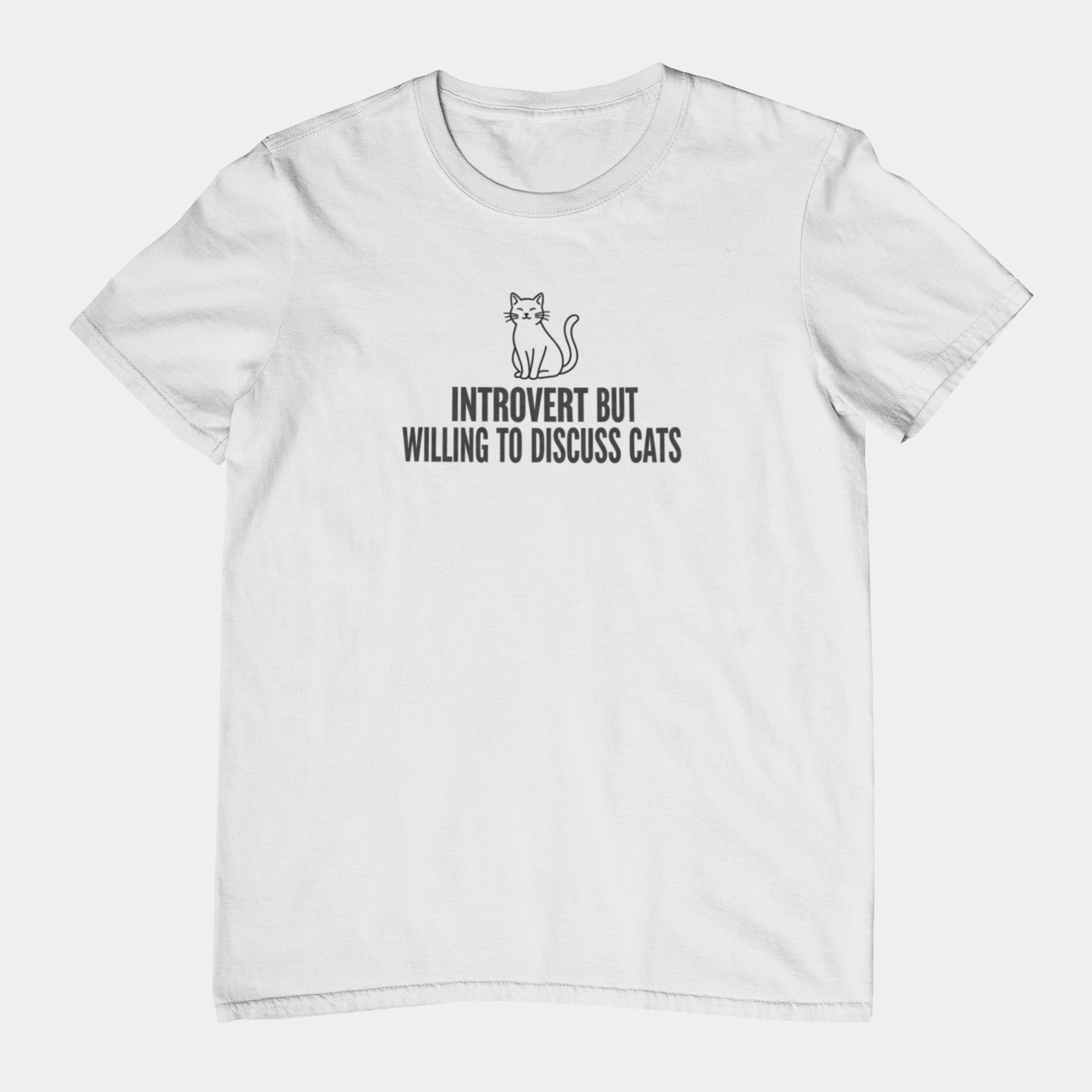 T-Shirt INTROVERT BUT WILLING TO DISCUSS CATS Funny Cat Lover T-Shirt