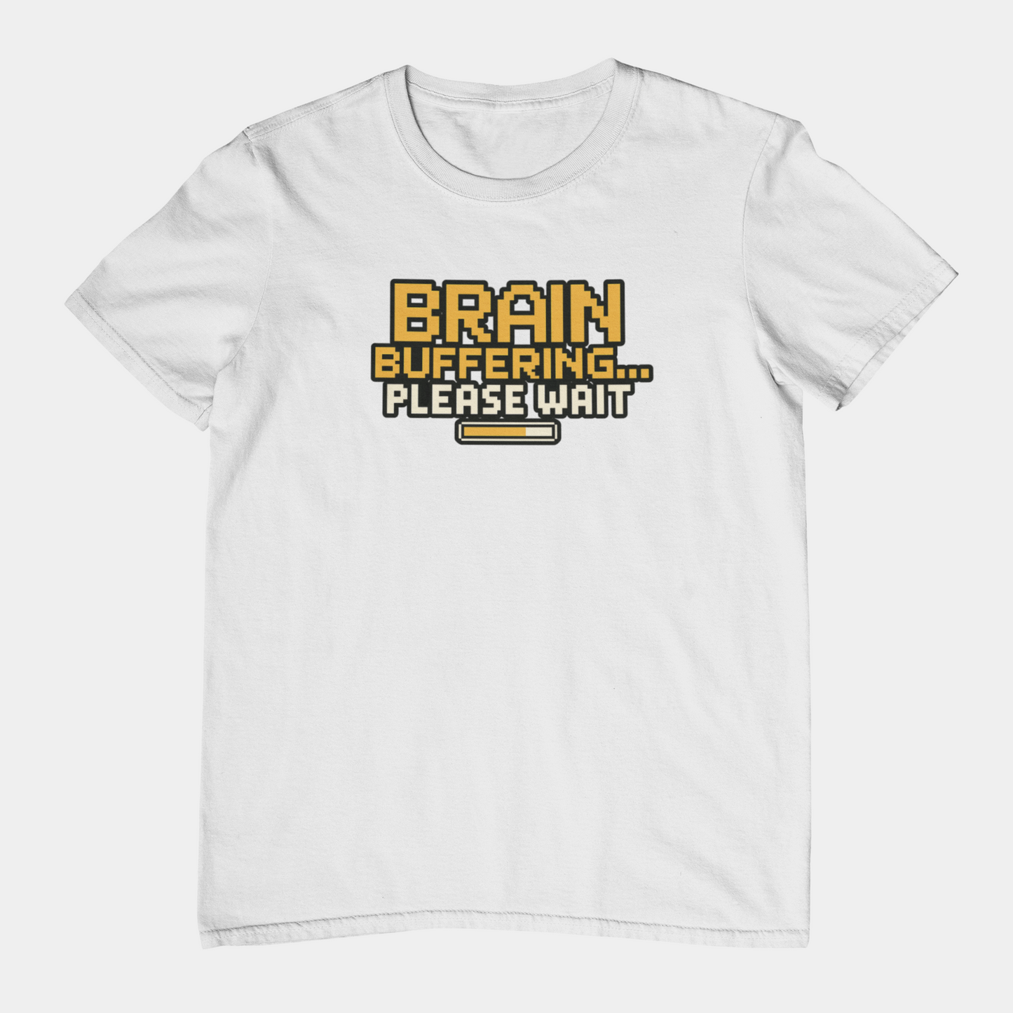 T-Shirt BRAIN BUFFERING Retro Pixel ADHD Loading Screen Graphic T-Shirt